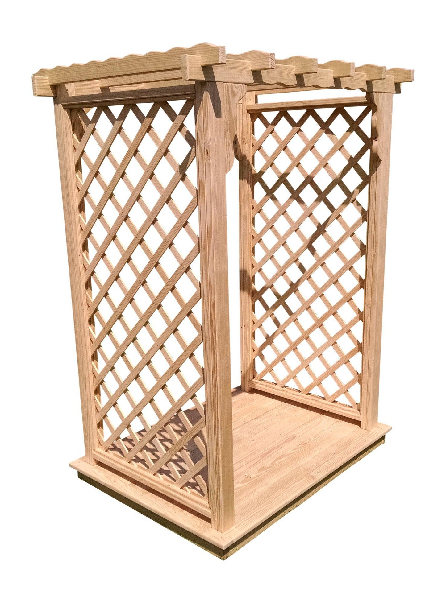 Backyard Crafts 4' Covington Pressure Treated Pine Arbor & Deck - LEAD TIME TO SHIP 10 BUSINESS DAYS
