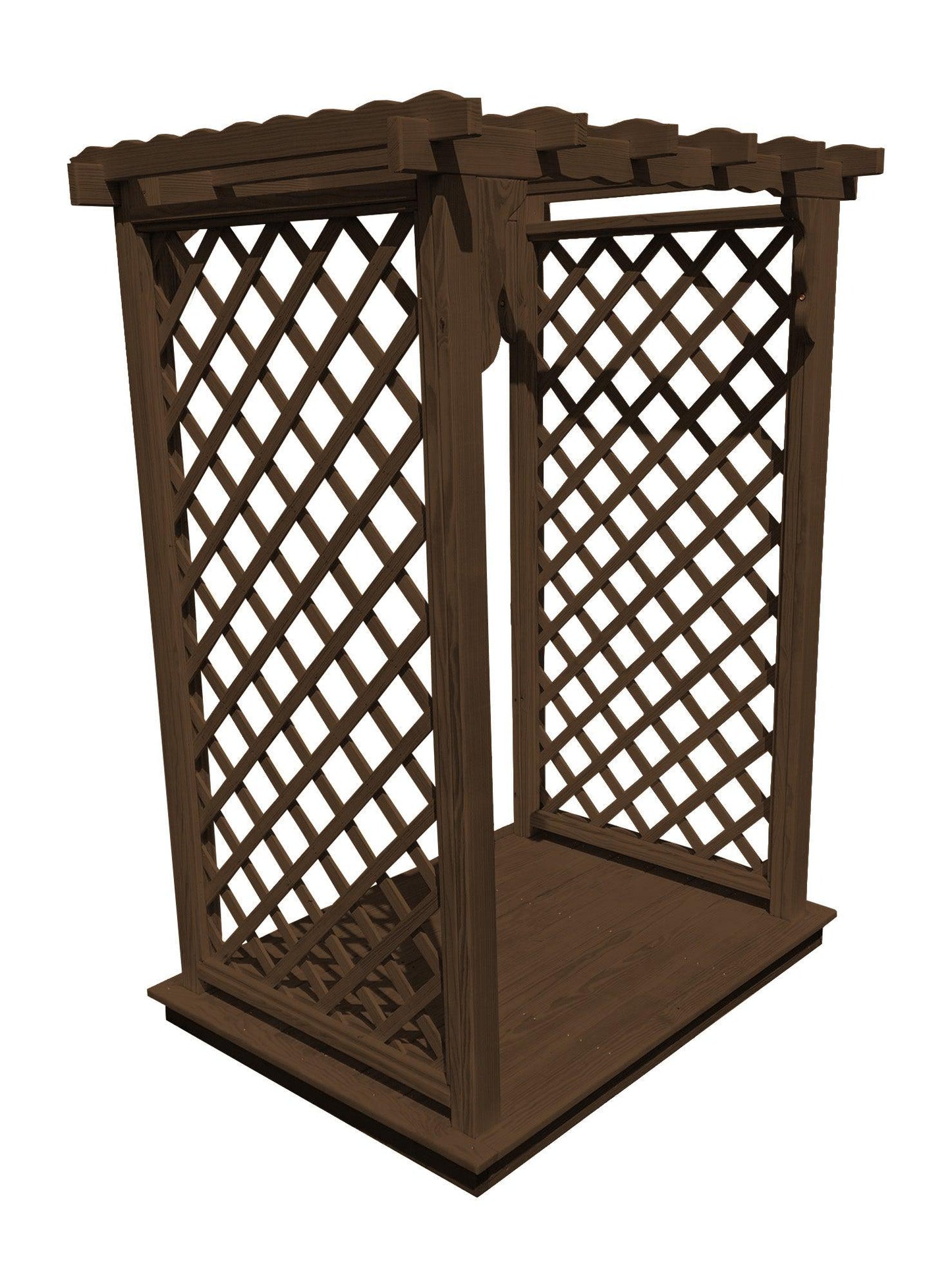 Backyard Crafts 4' Covington Pressure Treated Pine Arbor & Deck - LEAD TIME TO SHIP 10 BUSINESS DAYS