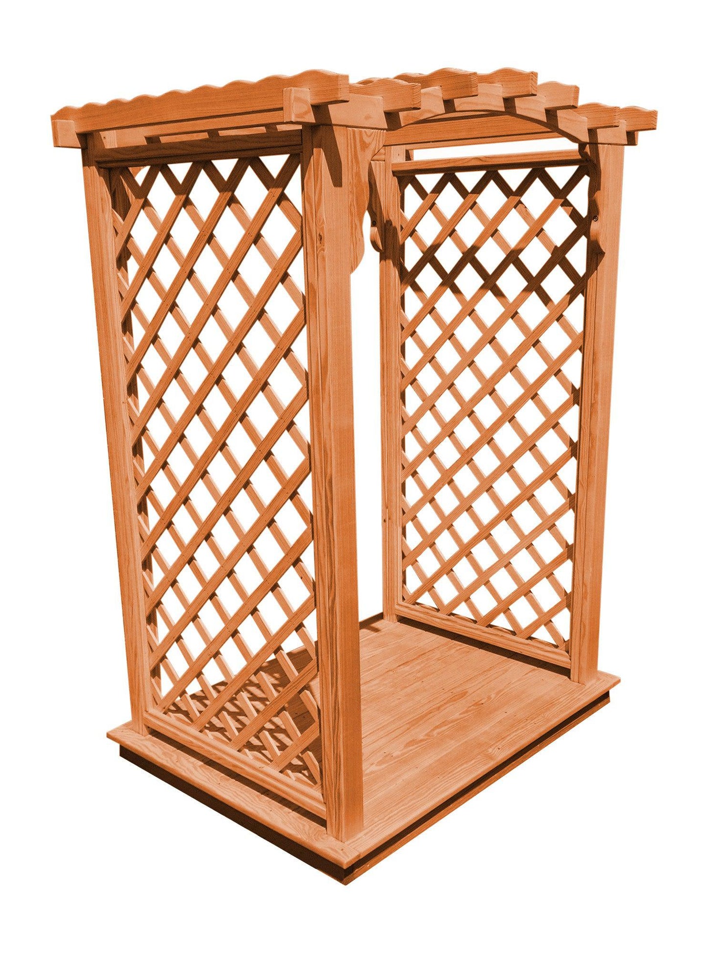A&L FURNITURE CO. 5' Jamesport Pressure Treated Pine Arbor & Deck - LEAD TIME TO SHIP 10 BUSINESS DAYS