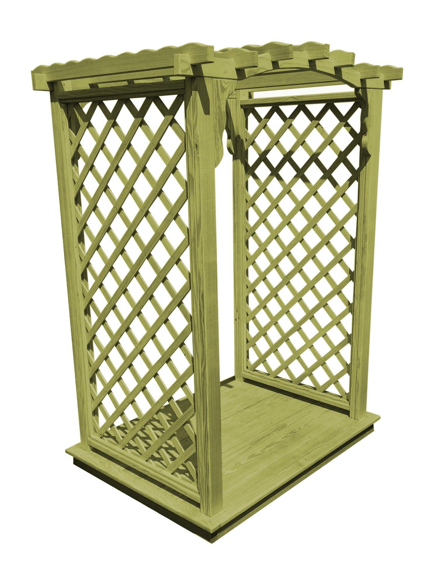 A&L FURNITURE CO. 5' Jamesport Pressure Treated Pine Arbor & Deck - LEAD TIME TO SHIP 10 BUSINESS DAYS