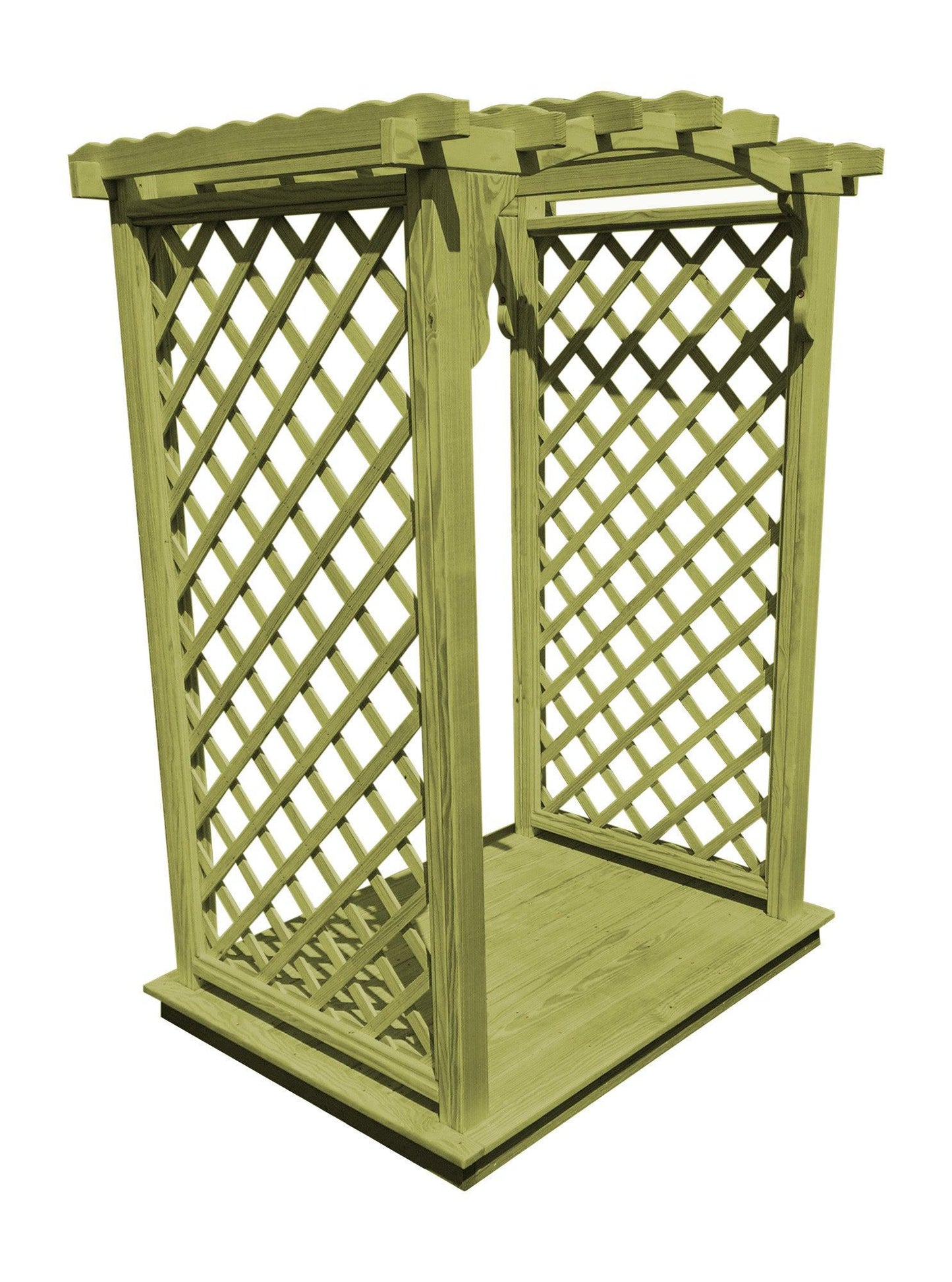 A&L FURNITURE CO. 5' Jamesport Pressure Treated Pine Arbor & Deck - LEAD TIME TO SHIP 10 BUSINESS DAYS