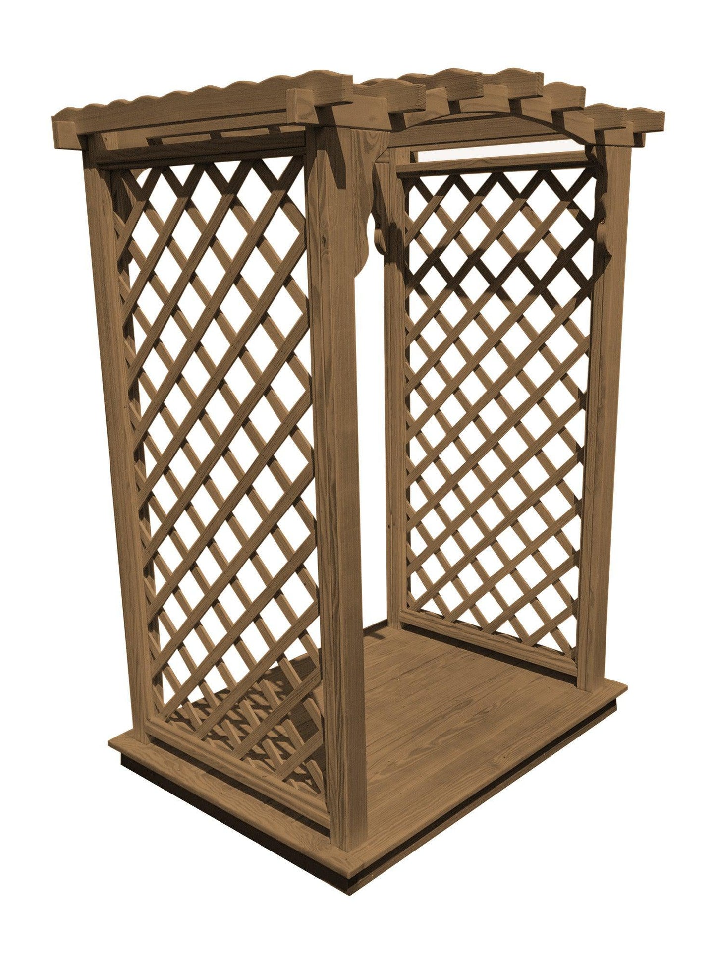 A&L FURNITURE CO. 5' Jamesport Pressure Treated Pine Arbor & Deck - LEAD TIME TO SHIP 10 BUSINESS DAYS