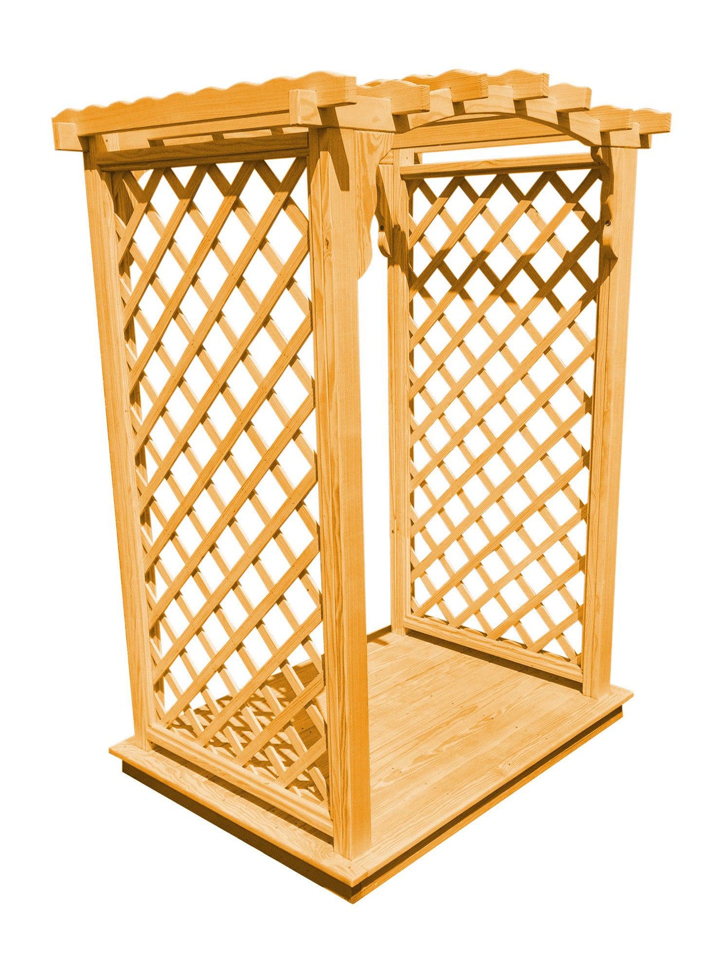 A&L FURNITURE CO. 5' Jamesport Pressure Treated Pine Arbor & Deck - LEAD TIME TO SHIP 10 BUSINESS DAYS