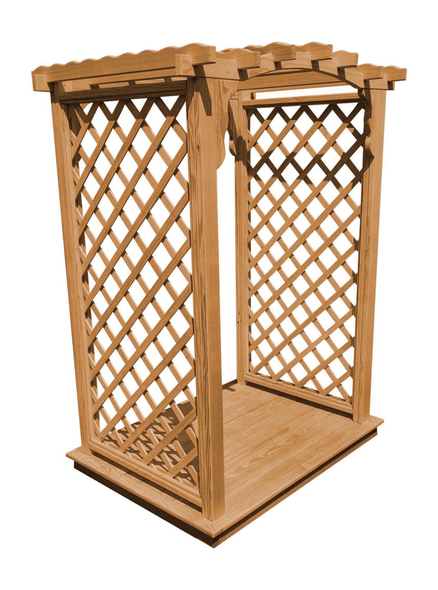 A&L FURNITURE CO. 5' Jamesport Pressure Treated Pine Arbor & Deck - LEAD TIME TO SHIP 10 BUSINESS DAYS