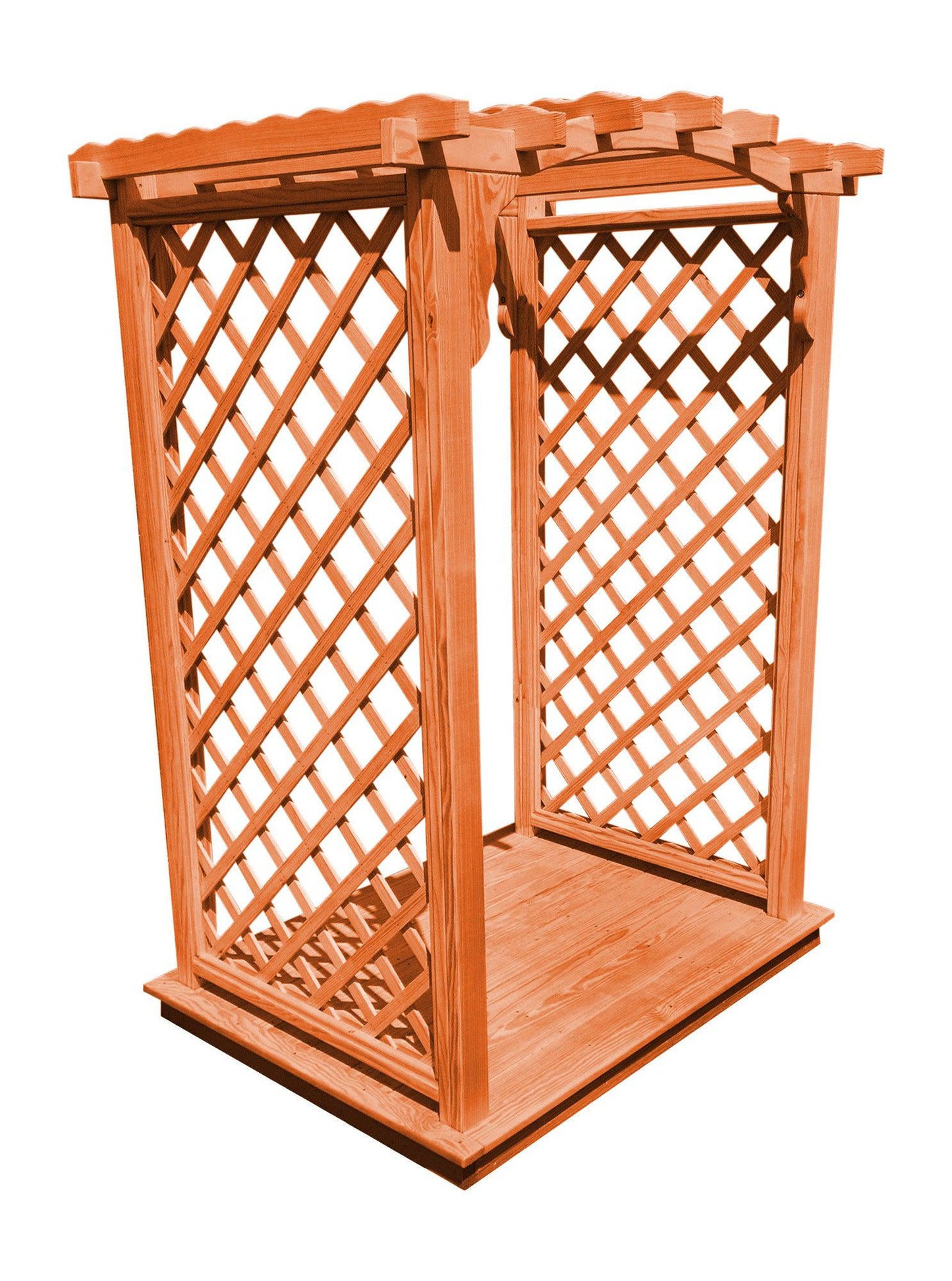 A&L FURNITURE CO. 5' Jamesport Pressure Treated Pine Arbor & Deck - LEAD TIME TO SHIP 10 BUSINESS DAYS