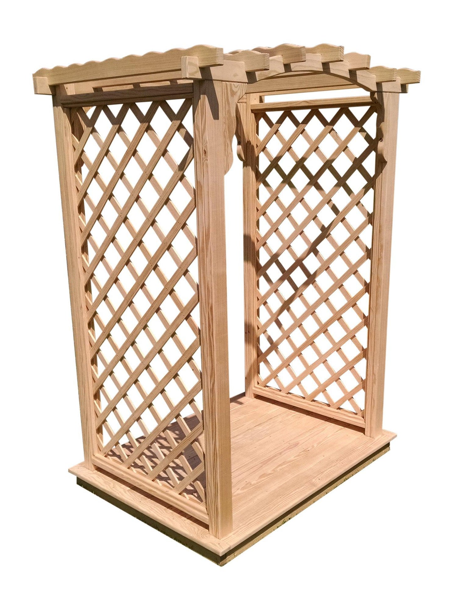 A&L FURNITURE CO. 5' Jamesport Pressure Treated Pine Arbor & Deck - LEAD TIME TO SHIP 10 BUSINESS DAYS