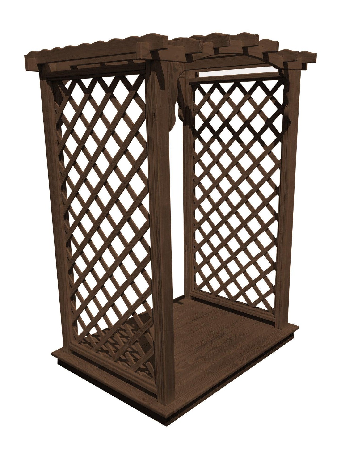 A&L FURNITURE CO. 5' Jamesport Pressure Treated Pine Arbor & Deck - LEAD TIME TO SHIP 10 BUSINESS DAYS