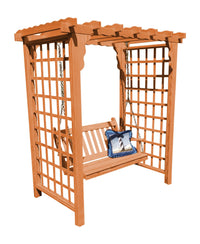 a&l 5ft lexington arbor & swing cedar stain