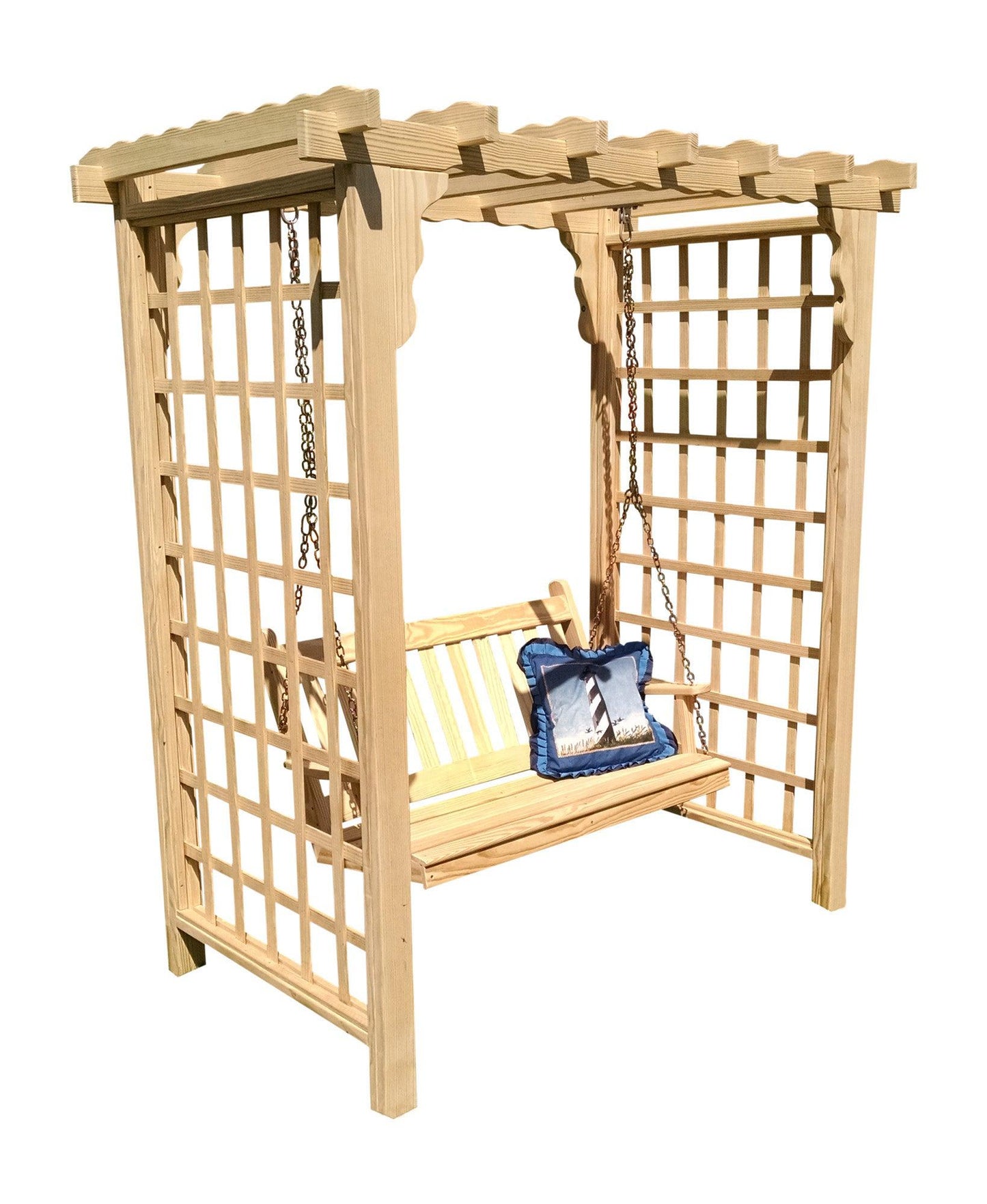 a&l 5ft lexington arbor & swing unfinished