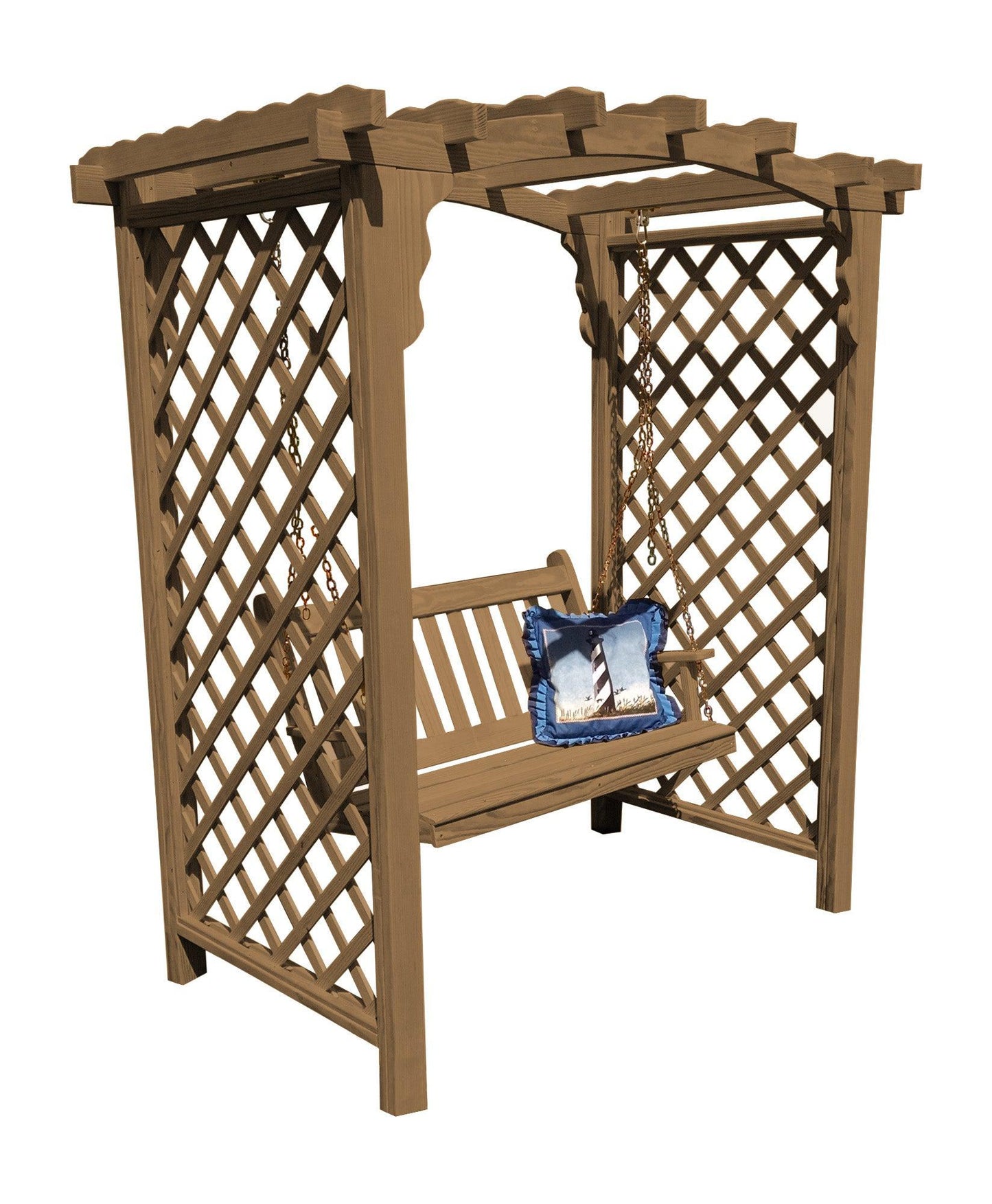 A&L FURNITURE CO. 6' Jamesport Pressure Treated Pine Pressure Treated Pine Arbor & Swing - LEAD TIME TO SHIP 10 BUSINESS DAYS