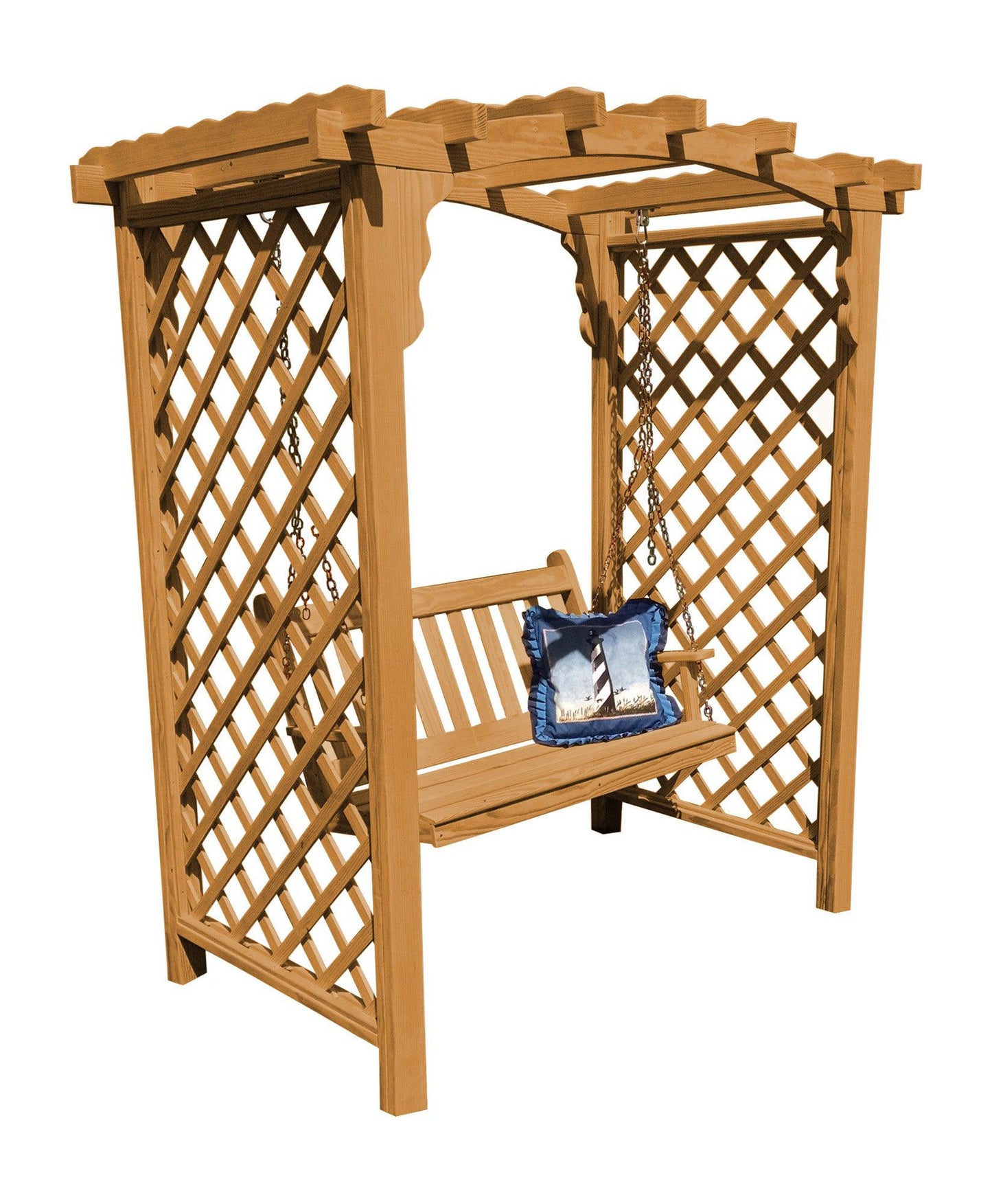 A&L FURNITURE CO. 6' Jamesport Pressure Treated Pine Pressure Treated Pine Arbor & Swing - LEAD TIME TO SHIP 10 BUSINESS DAYS