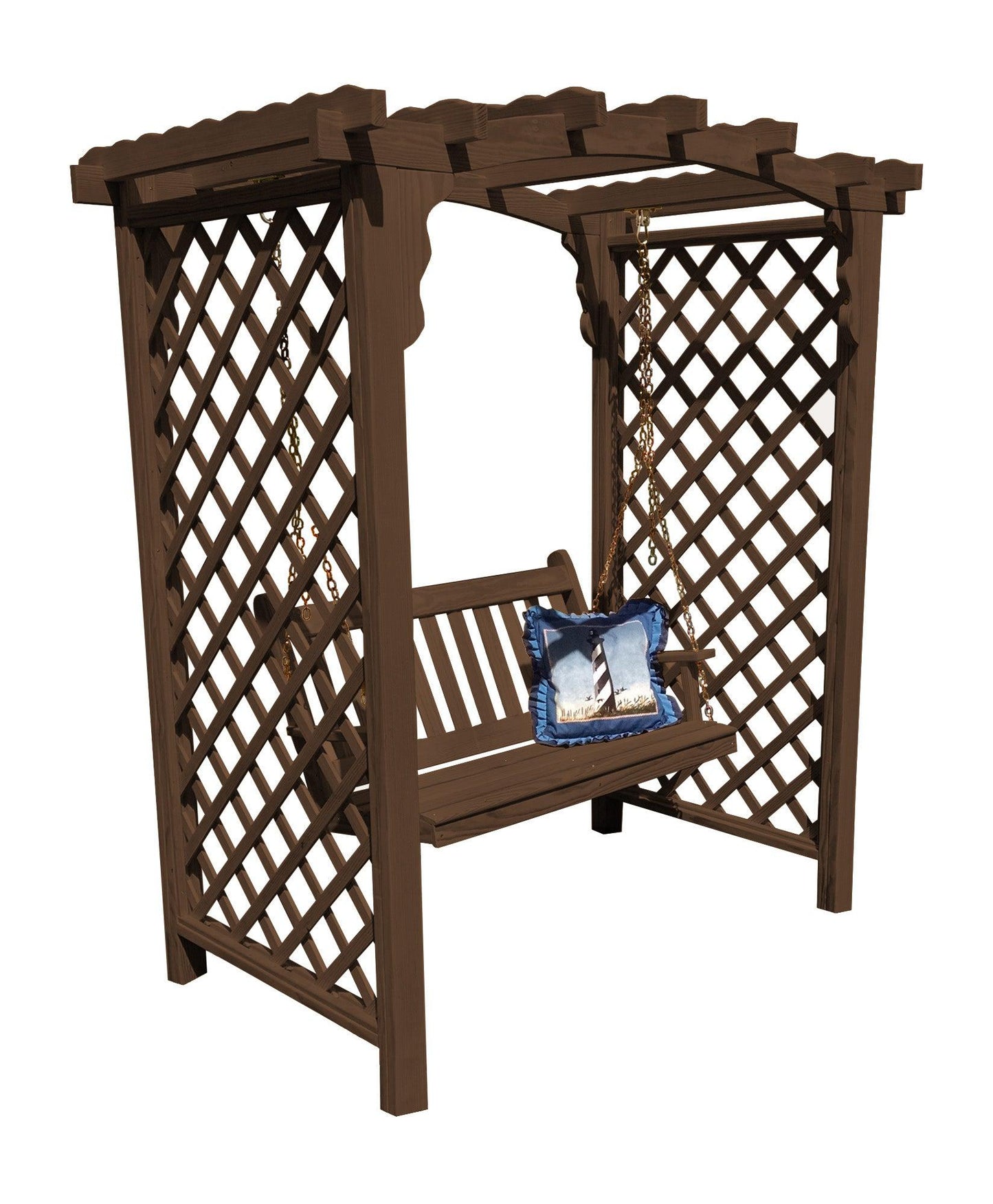 A&L FURNITURE CO. 6' Jamesport Pressure Treated Pine Pressure Treated Pine Arbor & Swing - LEAD TIME TO SHIP 10 BUSINESS DAYS