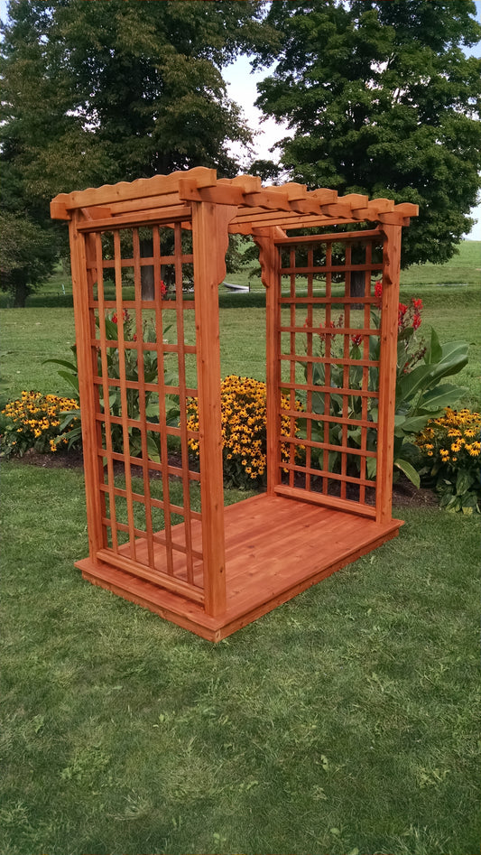 Backyard Crafts Western Red Cedar 4' Lexington Arbor & Deck - LEAD TIME TO SHIP 2 WEEKS