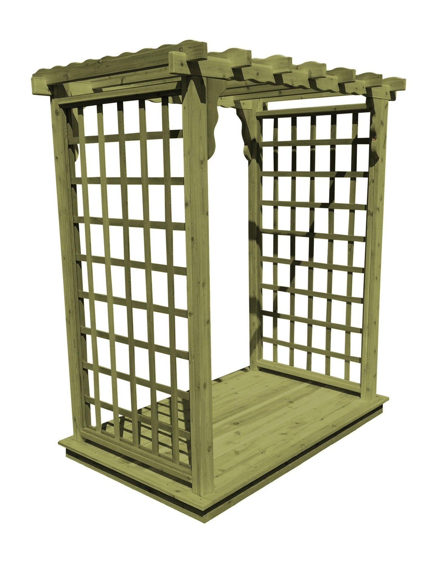 A&L Furniture Co. Western Red Cedar 5' Lexington Arbor & Deck - LEAD TIME TO SHIP 2 WEEKS