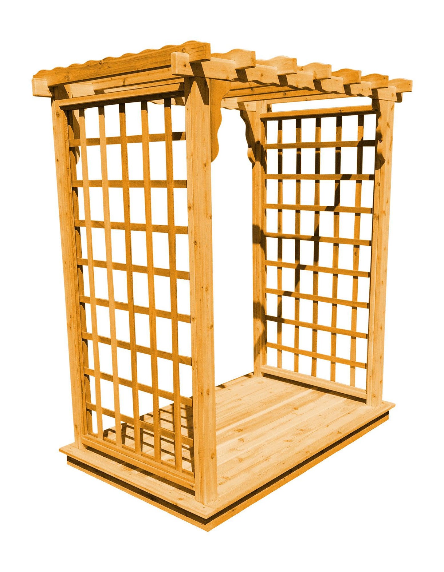 A&L Furniture Co. Western Red Cedar 5' Lexington Arbor & Deck - LEAD TIME TO SHIP 2 WEEKS