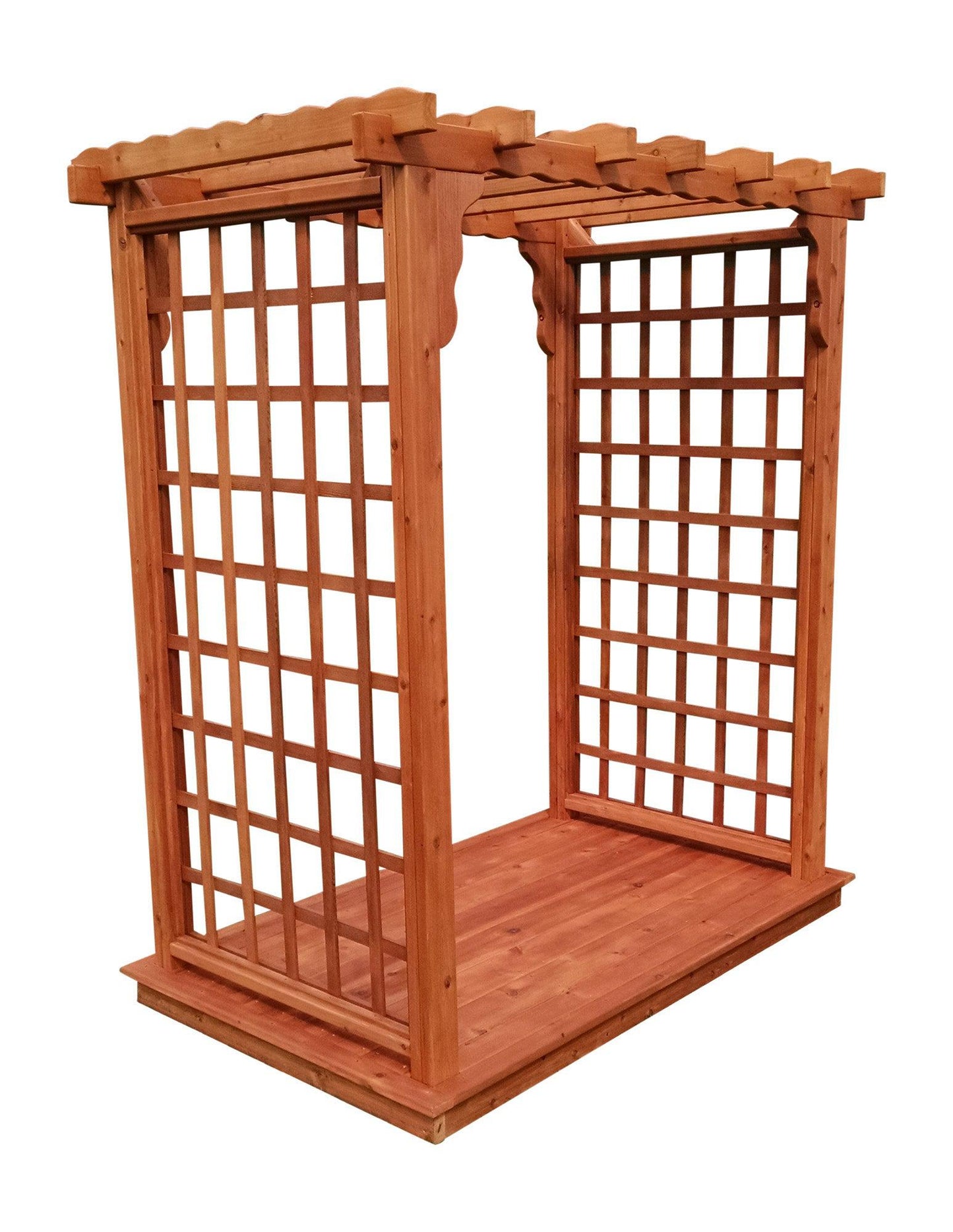 A&L Furniture Co. Western Red Cedar 5' Lexington Arbor & Deck - LEAD TIME TO SHIP 2 WEEKS