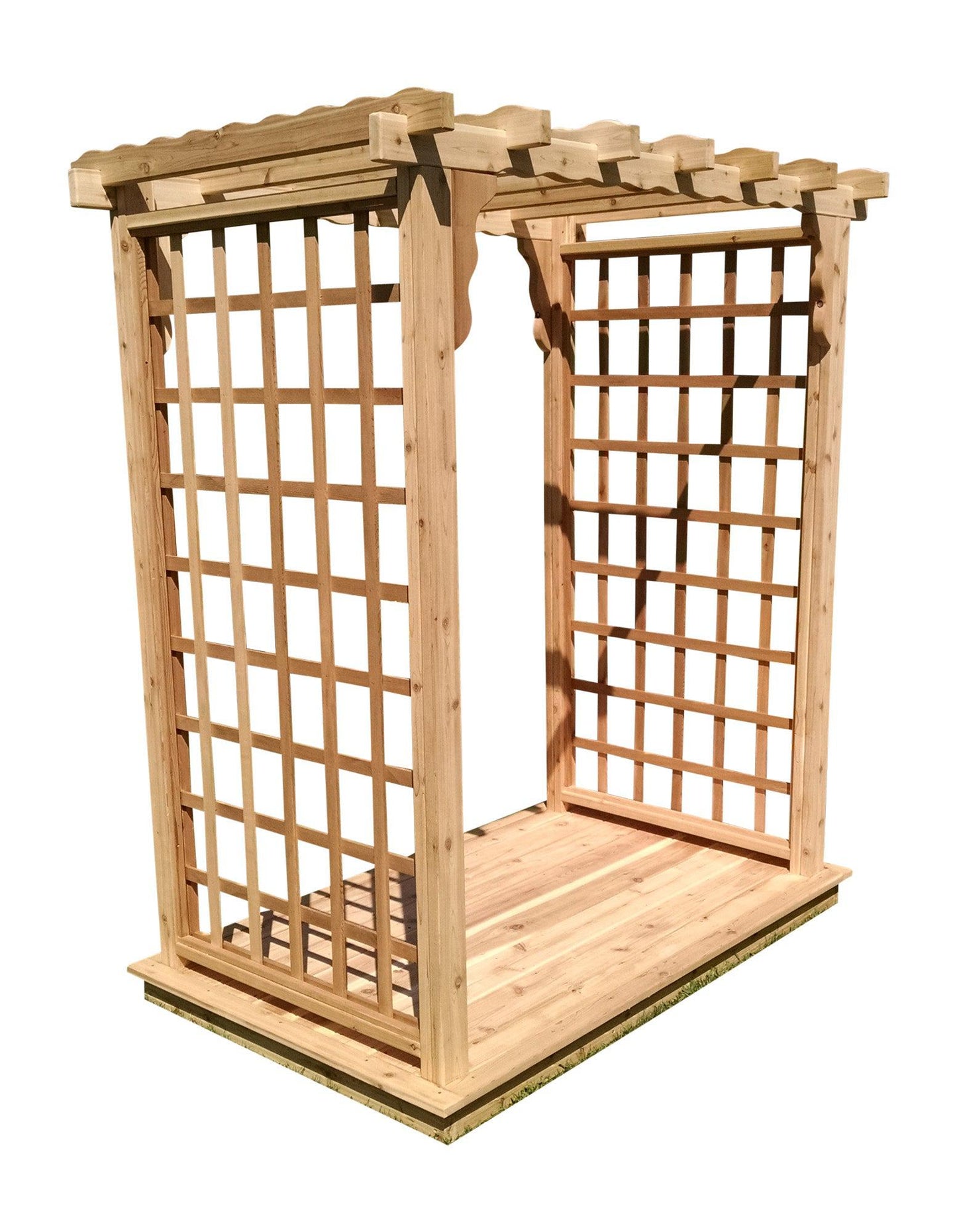 A&L Furniture Co. Western Red Cedar 5' Lexington Arbor & Deck - LEAD TIME TO SHIP 2 WEEKS