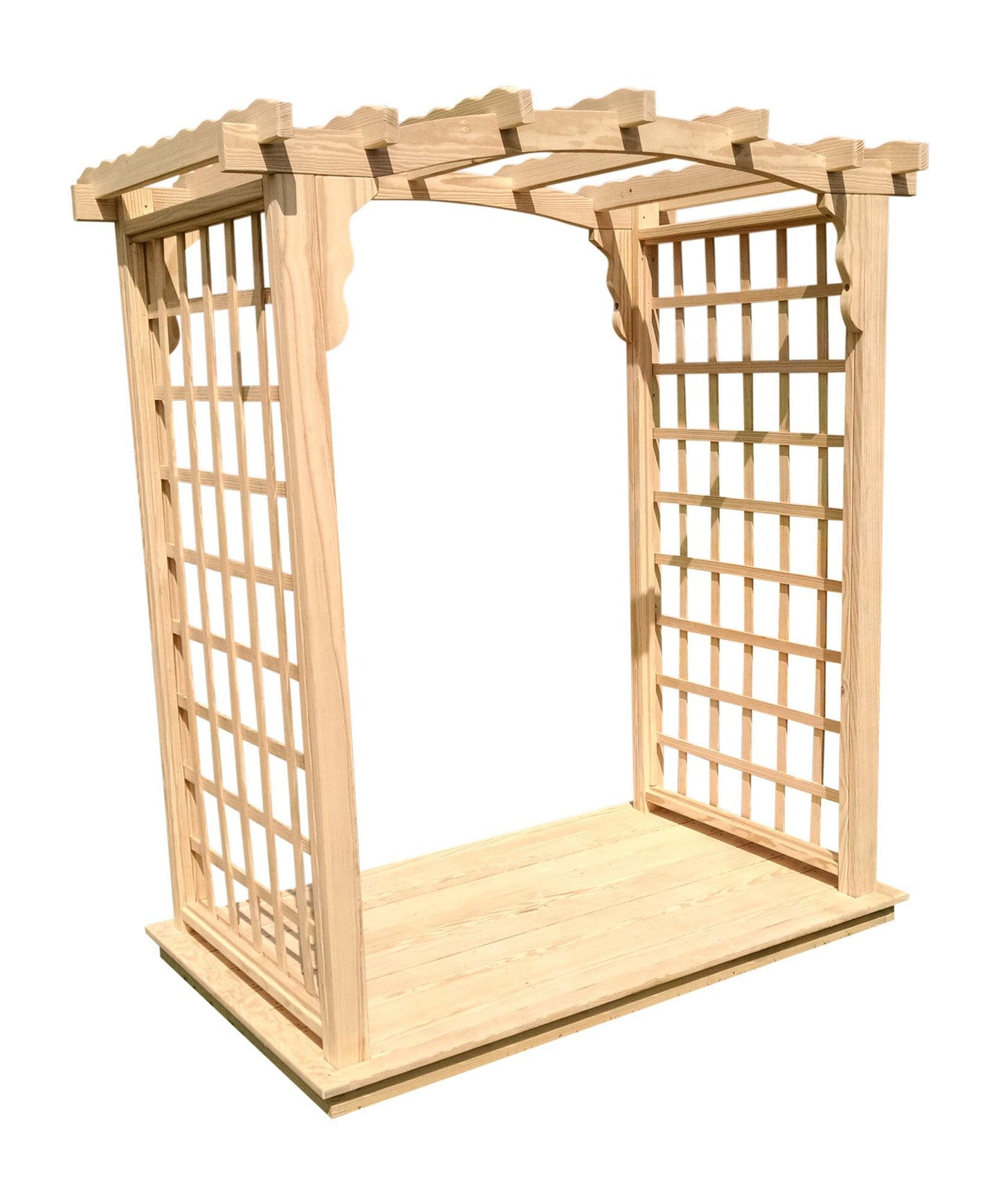 A&L FURNITURE CO. 5' Cambridge Pressure Treated Pine Arbor & Deck - LEAD TIME TO SHIP 10 BUSINESS DAYS