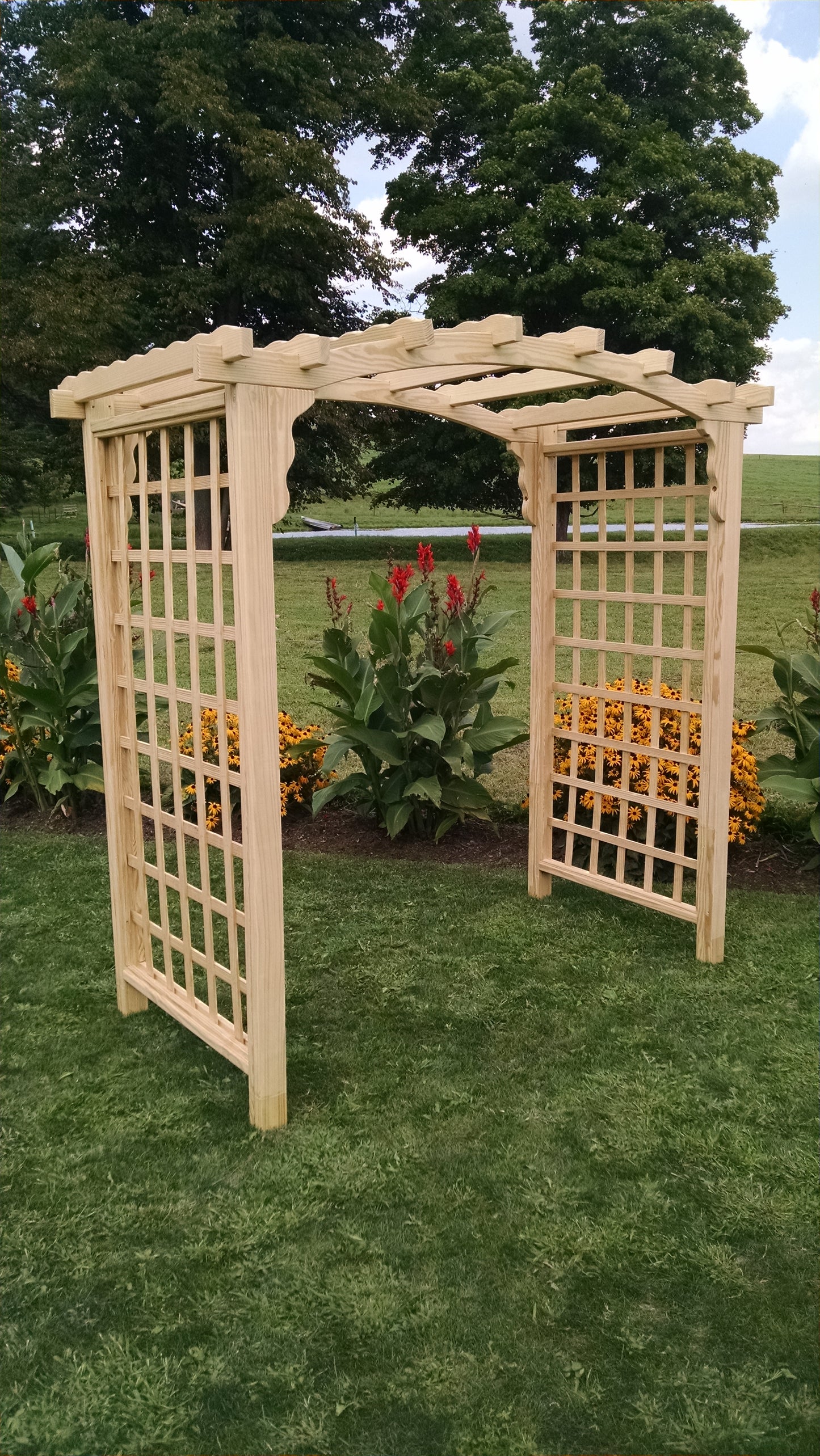 A&L FURNITURE CO. 5' Cambridge Pressure Treated Pine Arbor - LEAD TIME TO SHIP 10 BUSINESS DAYS