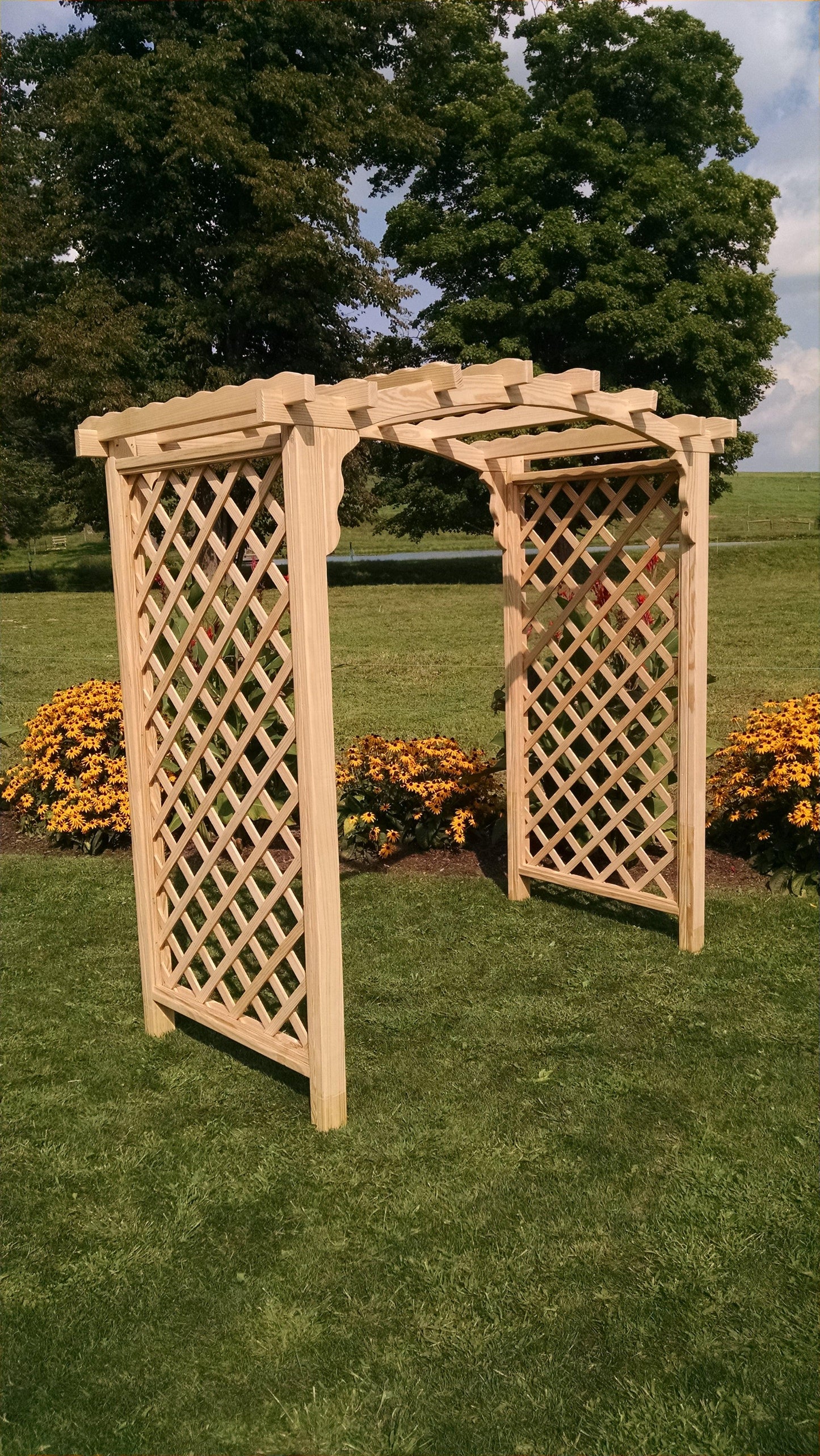A&L FURNITURE CO. 6' Jamesport Pressure Treated Pine Arbor - LEAD TIME TO SHIP 10 BUSINESS DAYS