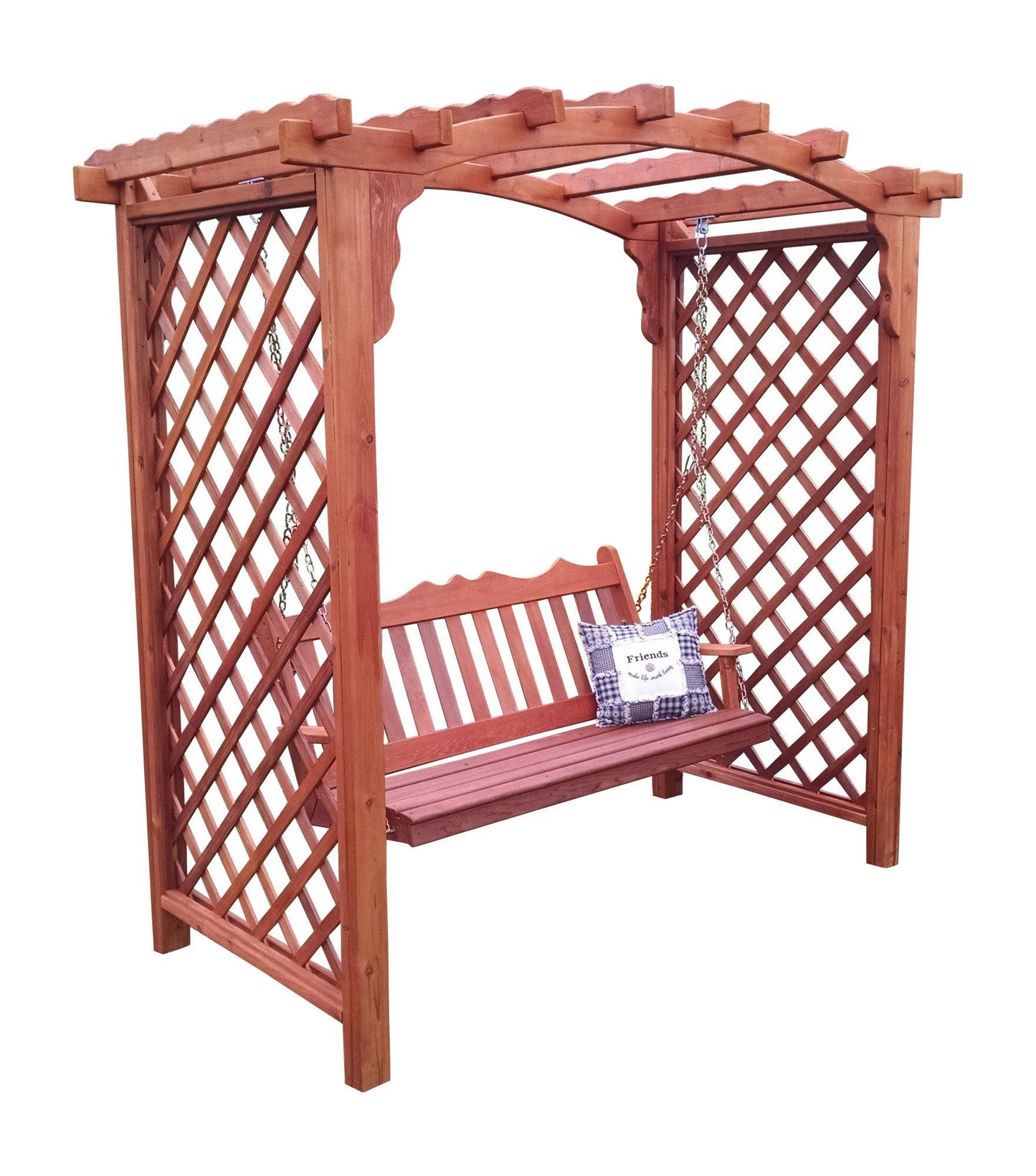 A&L Furniture Co. Western Red Cedar 5' Jamesport Arbor & Swing - LEAD TIME TO SHIP 2 WEEKS