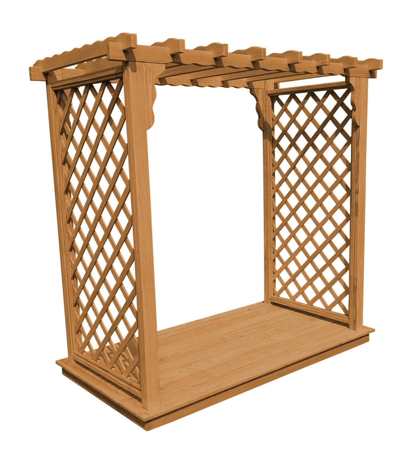 A&L FURNITURE CO. 6' Covington Pressure Treated Pine Arbor & Deck - LEAD TIME TO SHIP 10 BUSINESS DAYS