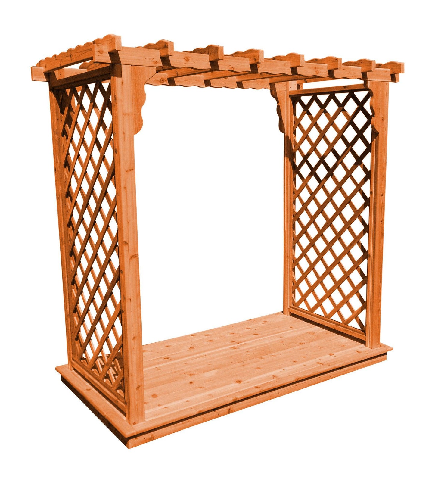 A&L Furniture Co. Western Red Cedar 5' Covington Arbor & Deck - LEAD TIME TO SHIP 4 WEEKS OR LESS