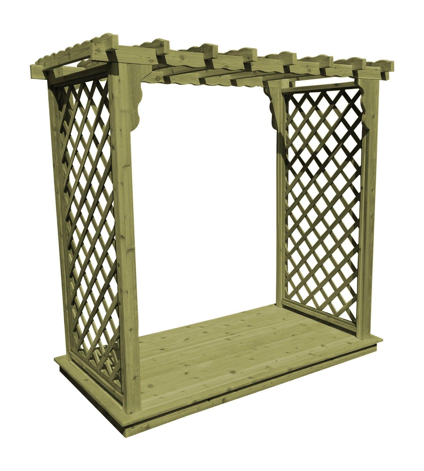 A&L Furniture Co. Western Red Cedar 5' Covington Arbor & Deck - LEAD TIME TO SHIP 4 WEEKS OR LESS