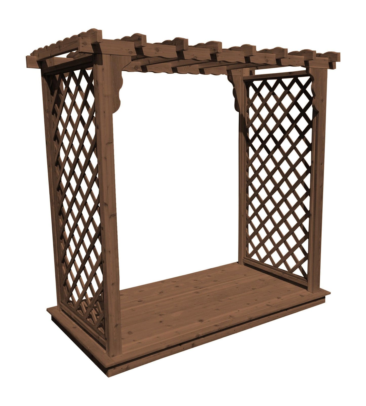 A&L Furniture Co. Western Red Cedar 5' Covington Arbor & Deck - LEAD TIME TO SHIP 4 WEEKS OR LESS