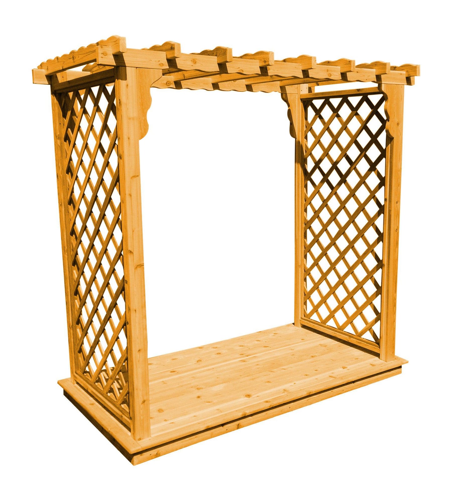 A&L Furniture Co. Western Red Cedar 4' Covington Arbor & Deck - LEAD TIME TO SHIP 4 WEEKS OR LESS