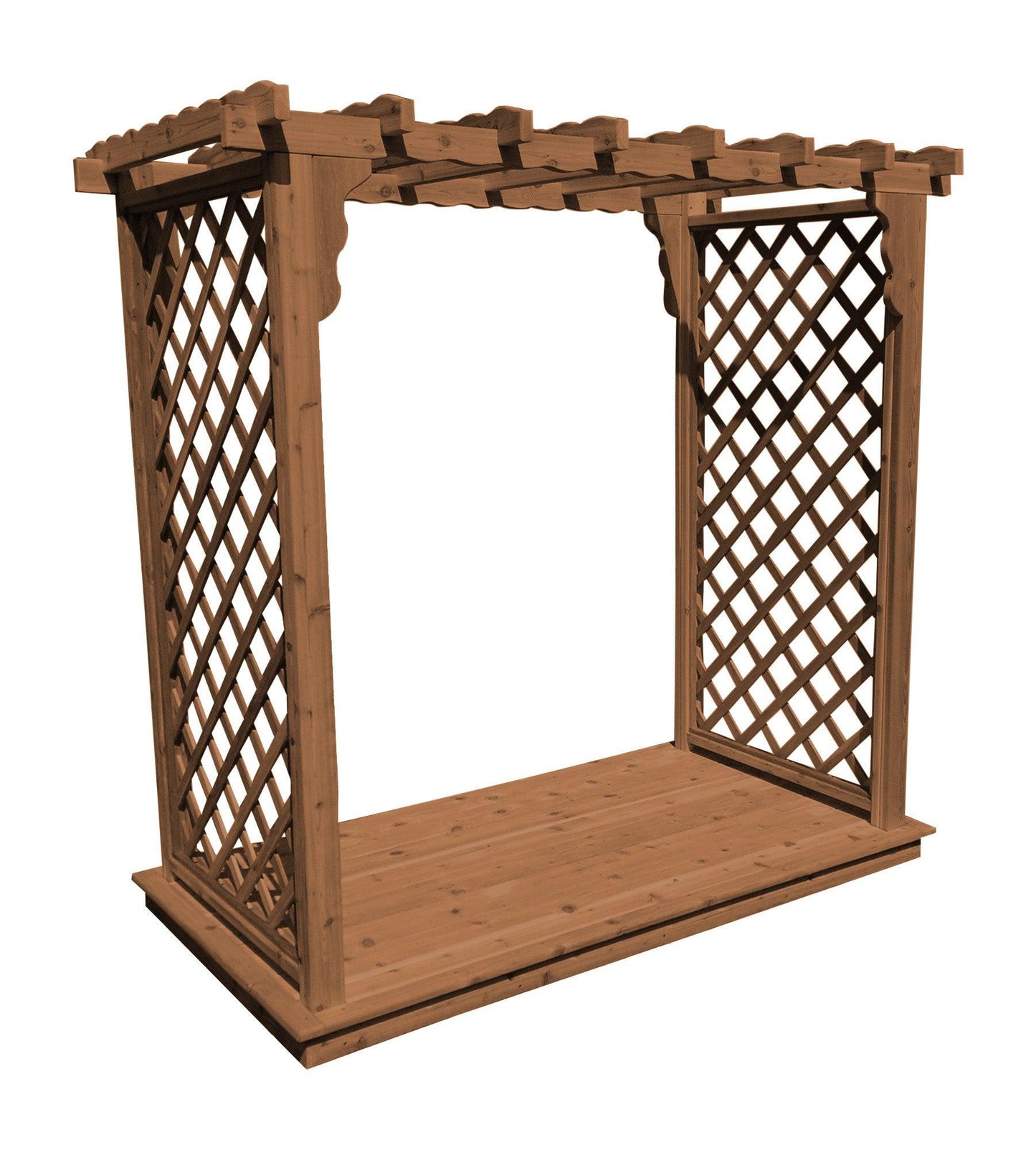 A&L Furniture Co. Western Red Cedar 6' Covington Arbor & Deck - LEAD TIME TO SHIP 2 WEEKS