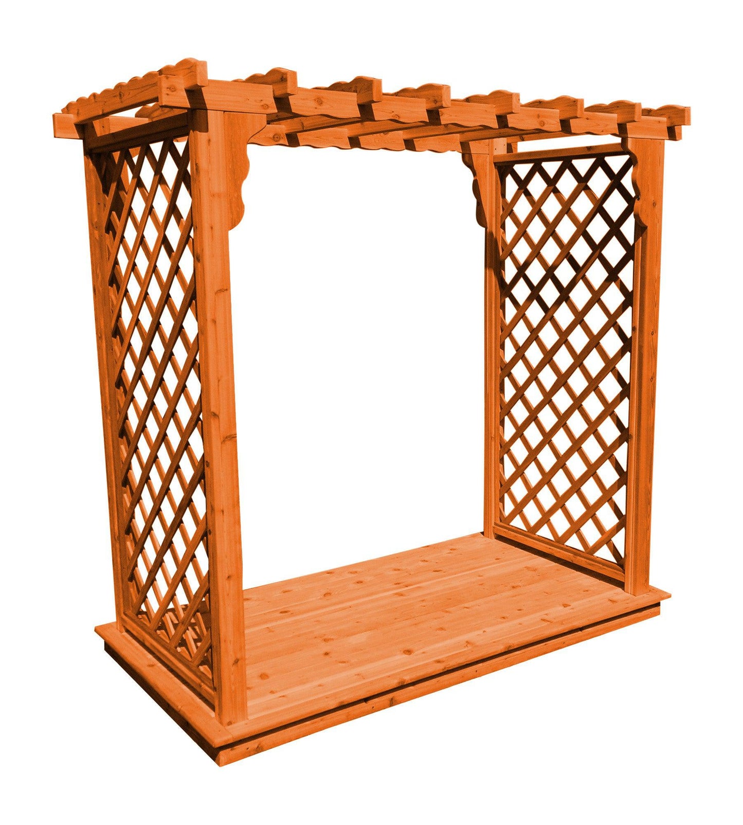 A&L Furniture Co. Western Red Cedar 5' Covington Arbor & Deck - LEAD TIME TO SHIP 4 WEEKS OR LESS
