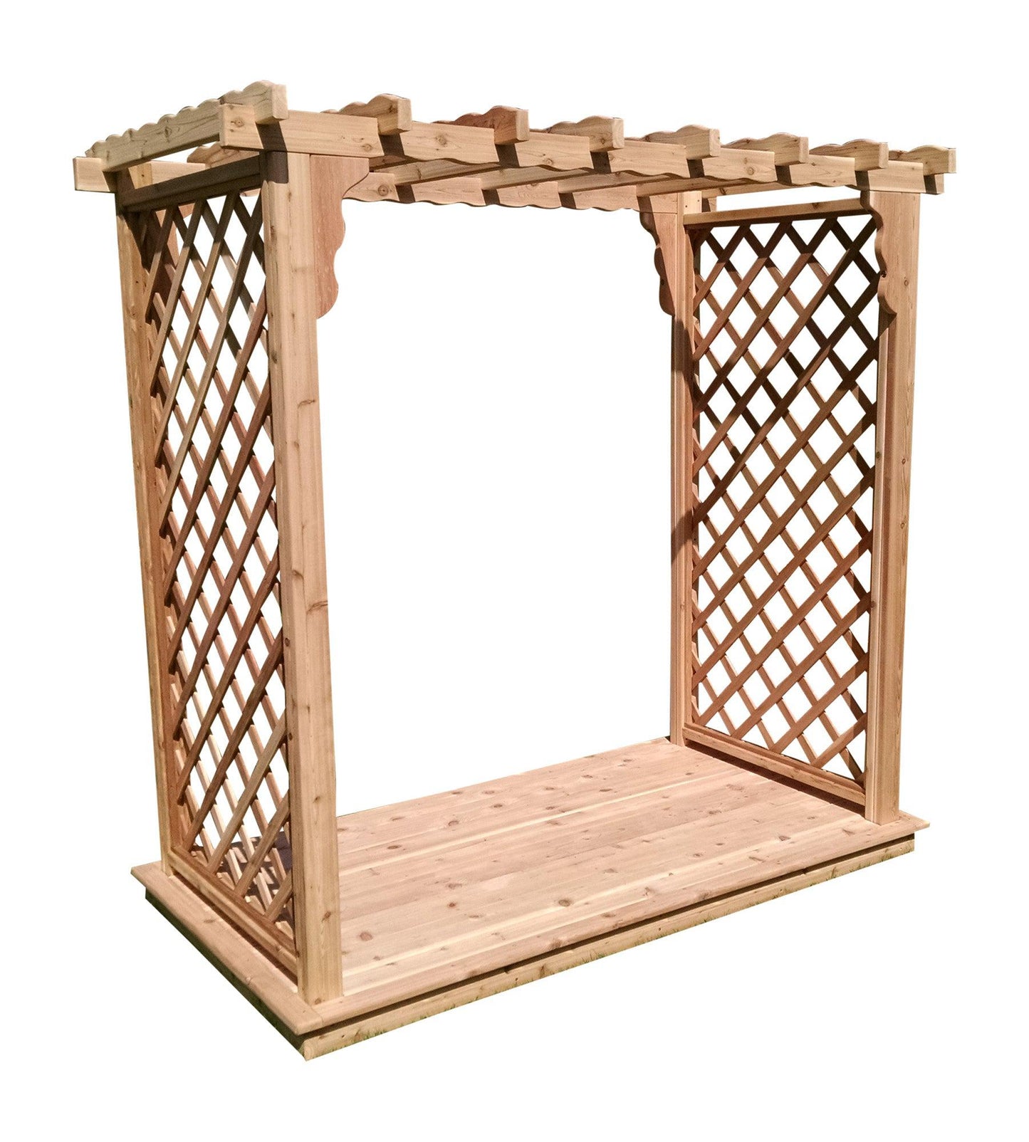 A&L Furniture Co. Western Red Cedar 5' Covington Arbor & Deck - LEAD TIME TO SHIP 4 WEEKS OR LESS