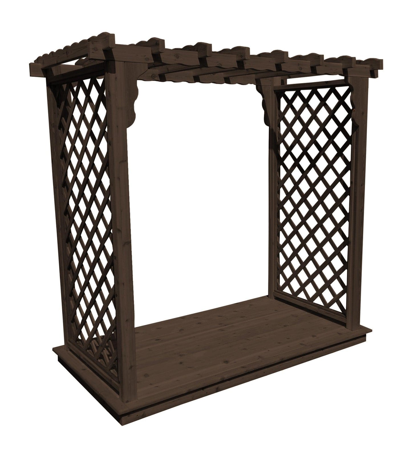 A&L Furniture Co. Western Red Cedar 5' Covington Arbor & Deck - LEAD TIME TO SHIP 4 WEEKS OR LESS