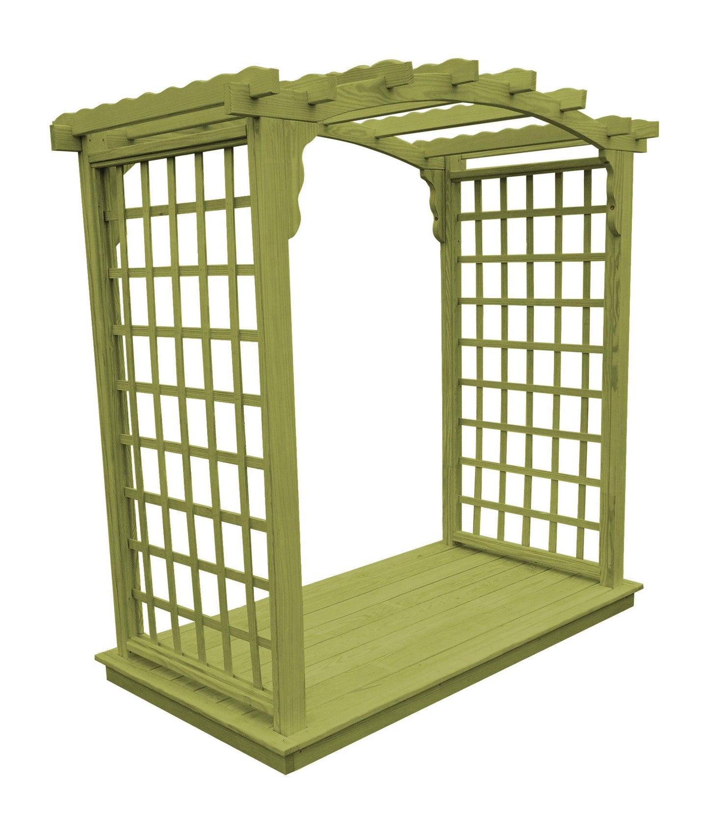 A&L FURNITURE CO. 5' Cambridge Pressure Treated Pine Arbor & Deck - LEAD TIME TO SHIP 10 BUSINESS DAYS
