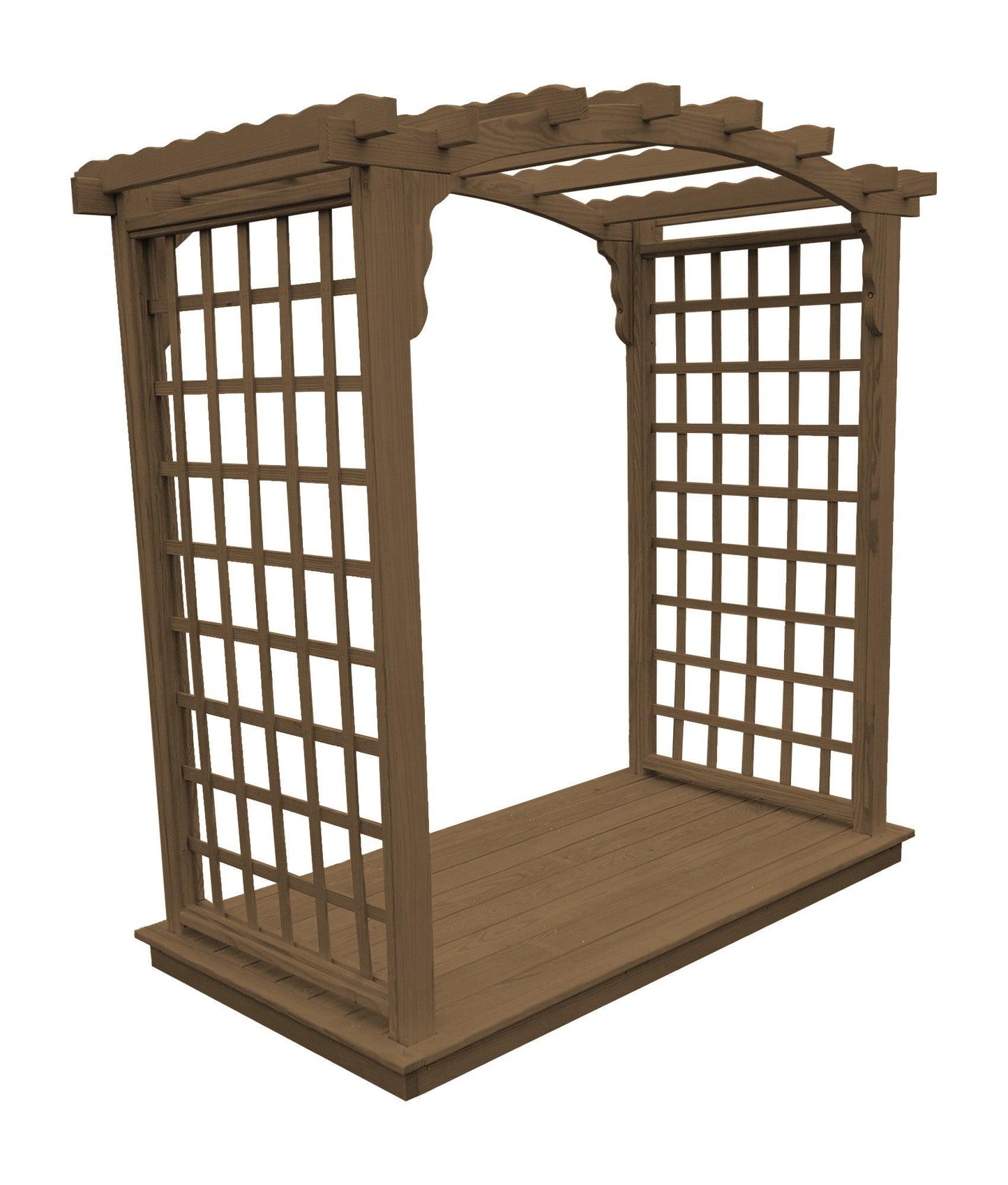 A&L FURNITURE CO. 5' Cambridge Pressure Treated Pine Arbor & Deck - LEAD TIME TO SHIP 10 BUSINESS DAYS