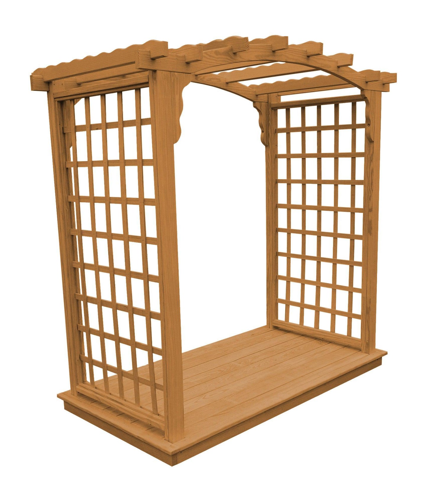 A&L FURNITURE CO. 5' Cambridge Pressure Treated Pine Arbor & Deck - LEAD TIME TO SHIP 10 BUSINESS DAYS