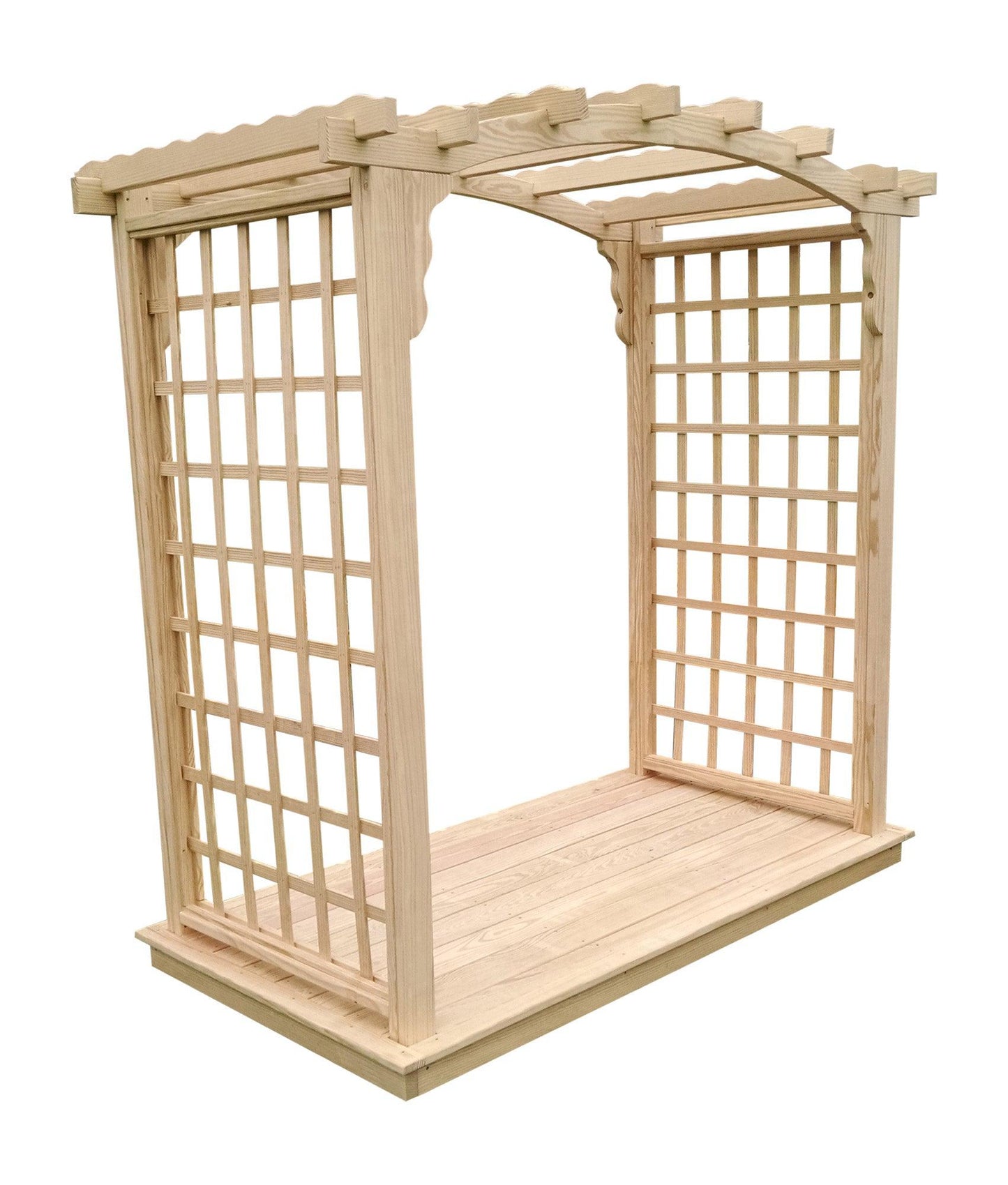 A&L FURNITURE CO. 6' Jamesport Pressure Treated Pine Arbor & Deck - LEAD TIME TO SHIP 10 BUSINESS DAYS