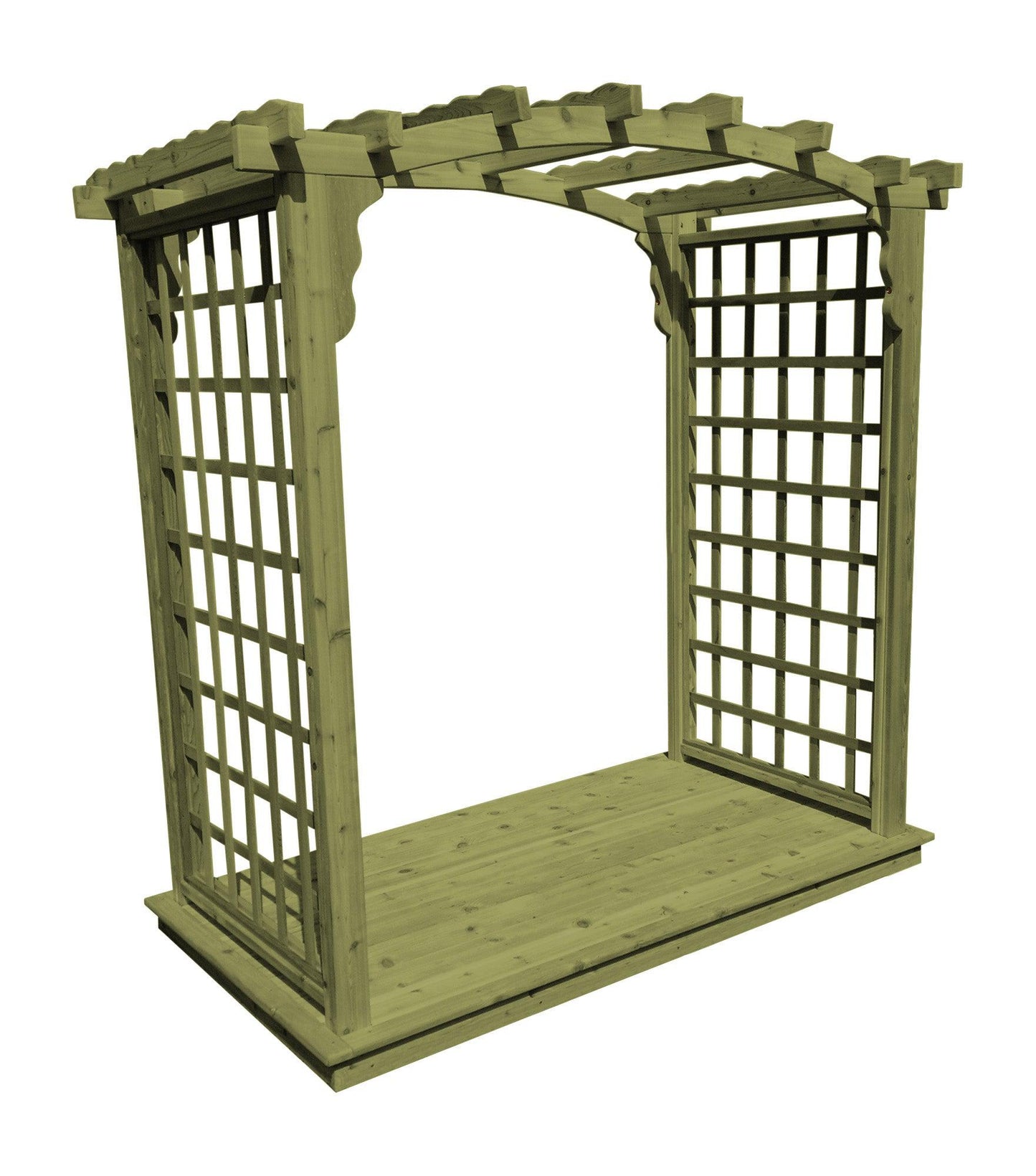 A&L Furniture Co. Western Red Cedar 4' Cambridge Arbor & Deck - LEAD TIME TO SHIP 2 WEEKS