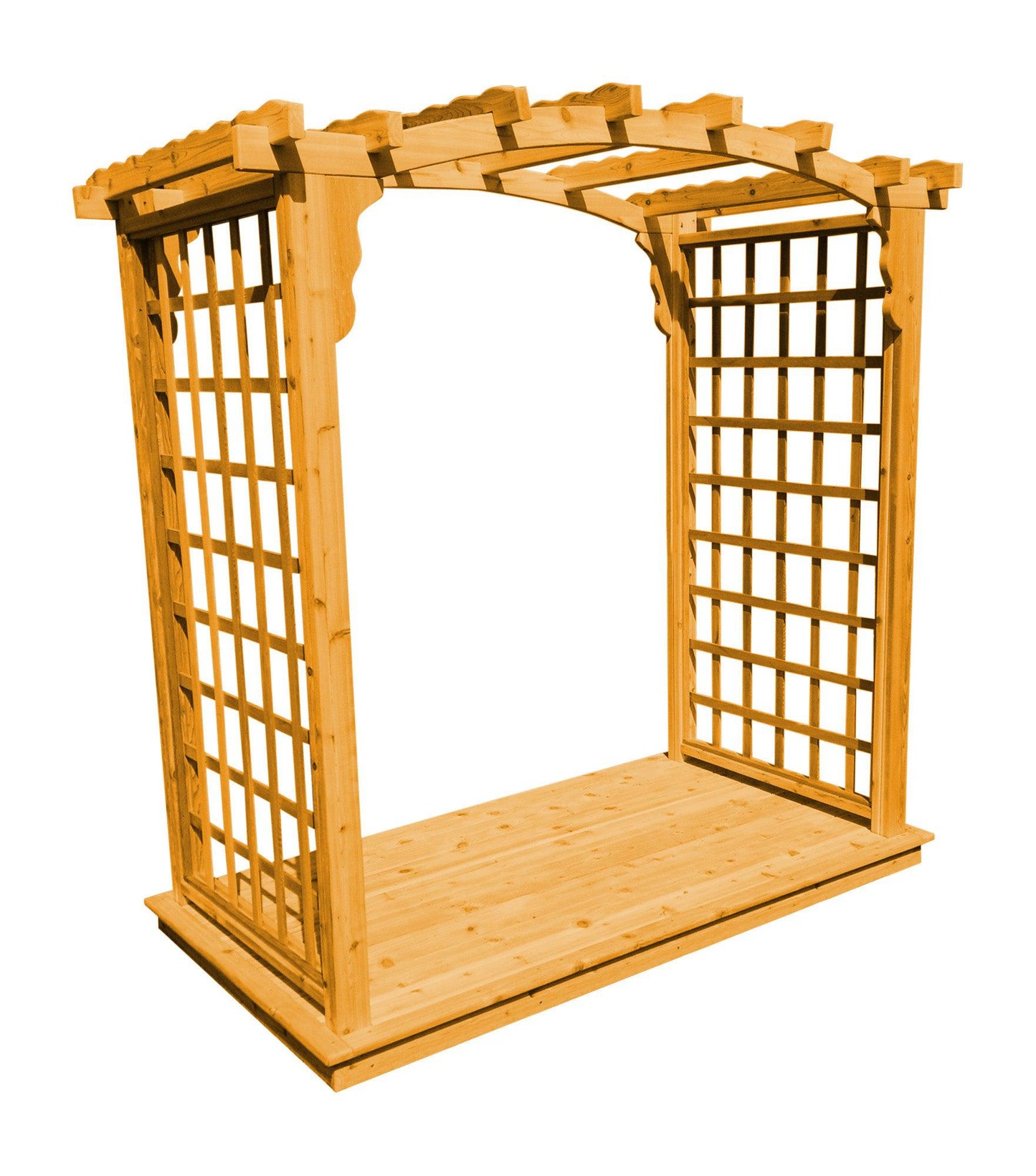 A&L Furniture Co. Western Red Cedar 5' Cambridge Arbor & Deck - LEAD TIME TO SHIP 4 WEEKS OR LESS