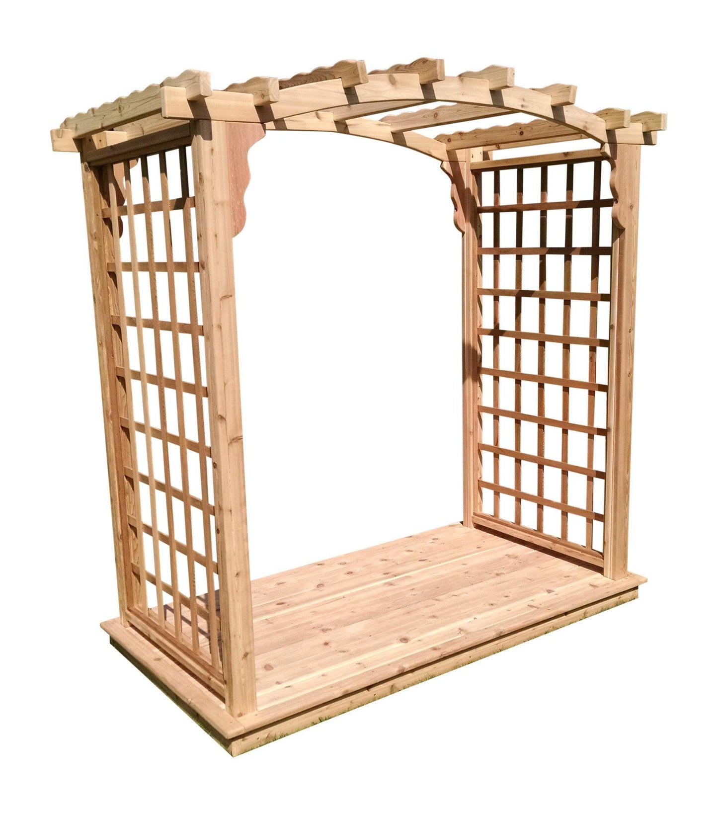 A&L Furniture Co. Western Red Cedar 5' Cambridge Arbor & Deck - LEAD TIME TO SHIP 4 WEEKS OR LESS