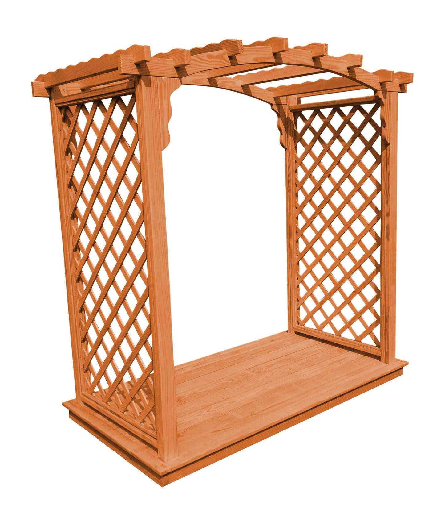 A&L FURNITURE CO. 6' Jamesport Pressure Treated Pine Arbor & Deck - LEAD TIME TO SHIP 10 BUSINESS DAYS