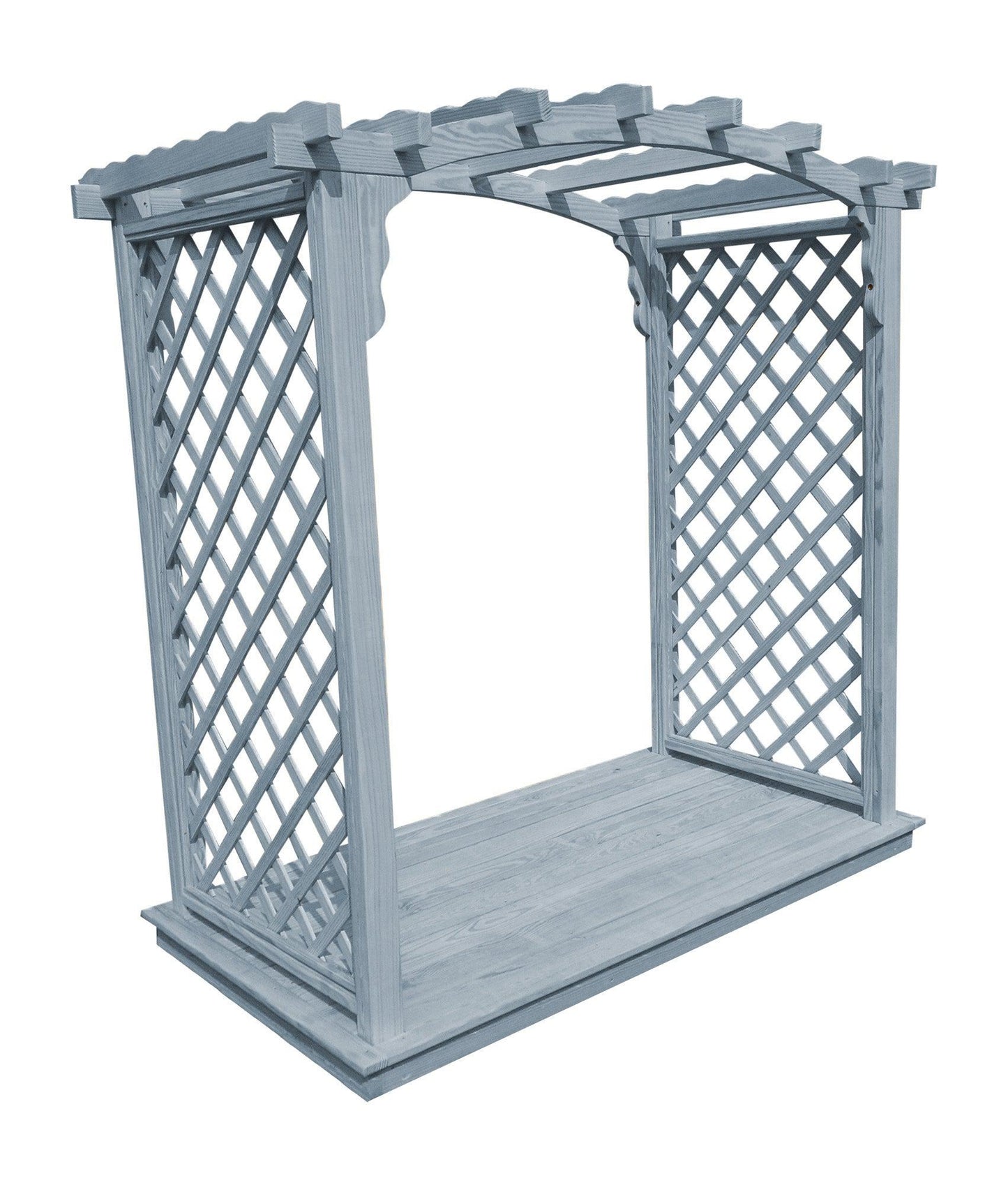 A&L FURNITURE CO. 6' Jamesport Pressure Treated Pine Arbor & Deck - LEAD TIME TO SHIP 10 BUSINESS DAYS