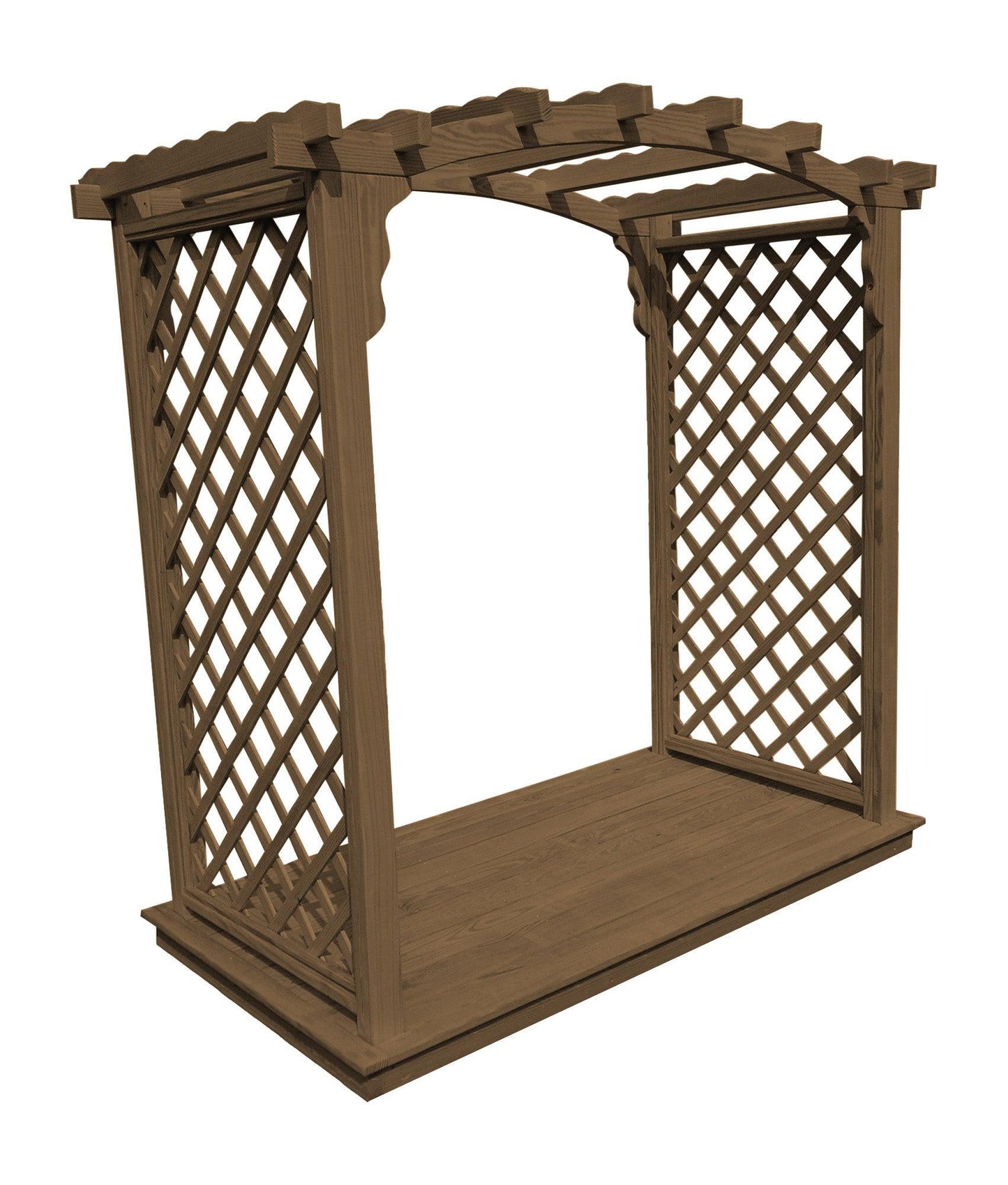 A&L FURNITURE CO. 6' Jamesport Pressure Treated Pine Arbor & Deck - LEAD TIME TO SHIP 10 BUSINESS DAYS