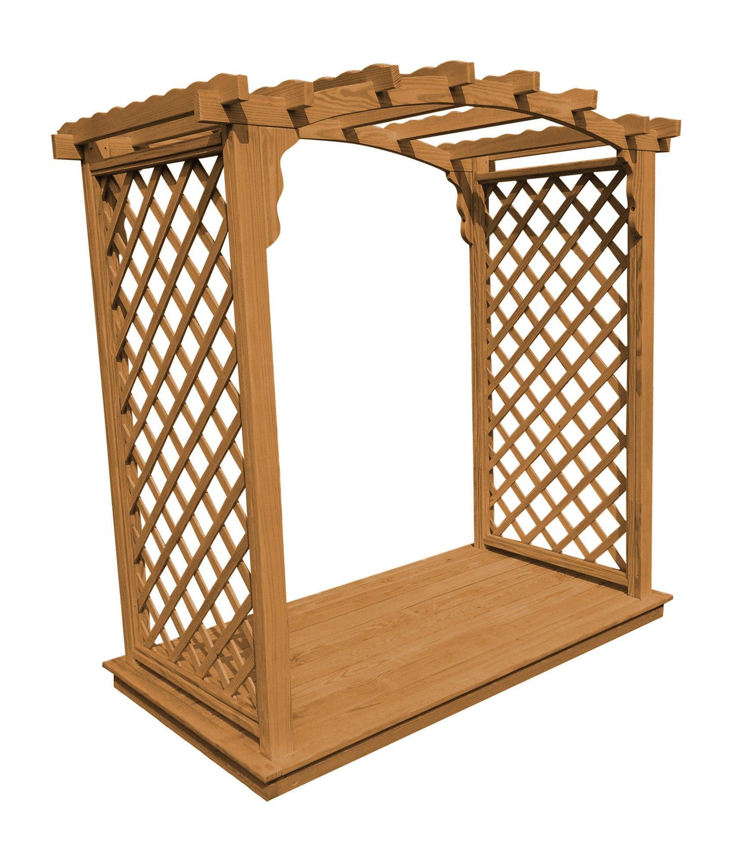 A&L FURNITURE CO. 6' Jamesport Pressure Treated Pine Arbor & Deck - LEAD TIME TO SHIP 10 BUSINESS DAYS