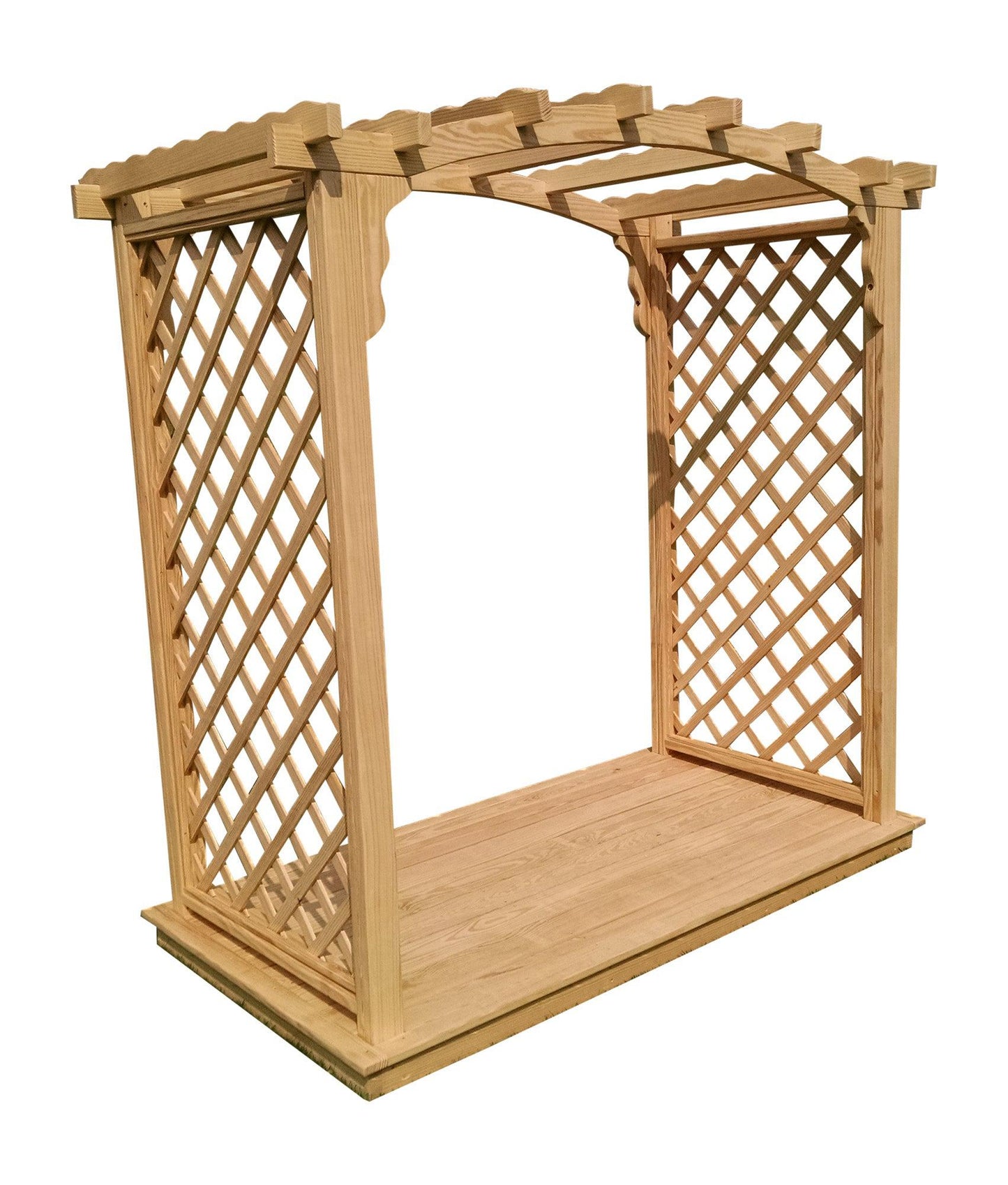 A&L FURNITURE CO. 6' Jamesport Pressure Treated Pine Arbor & Deck - LEAD TIME TO SHIP 10 BUSINESS DAYS