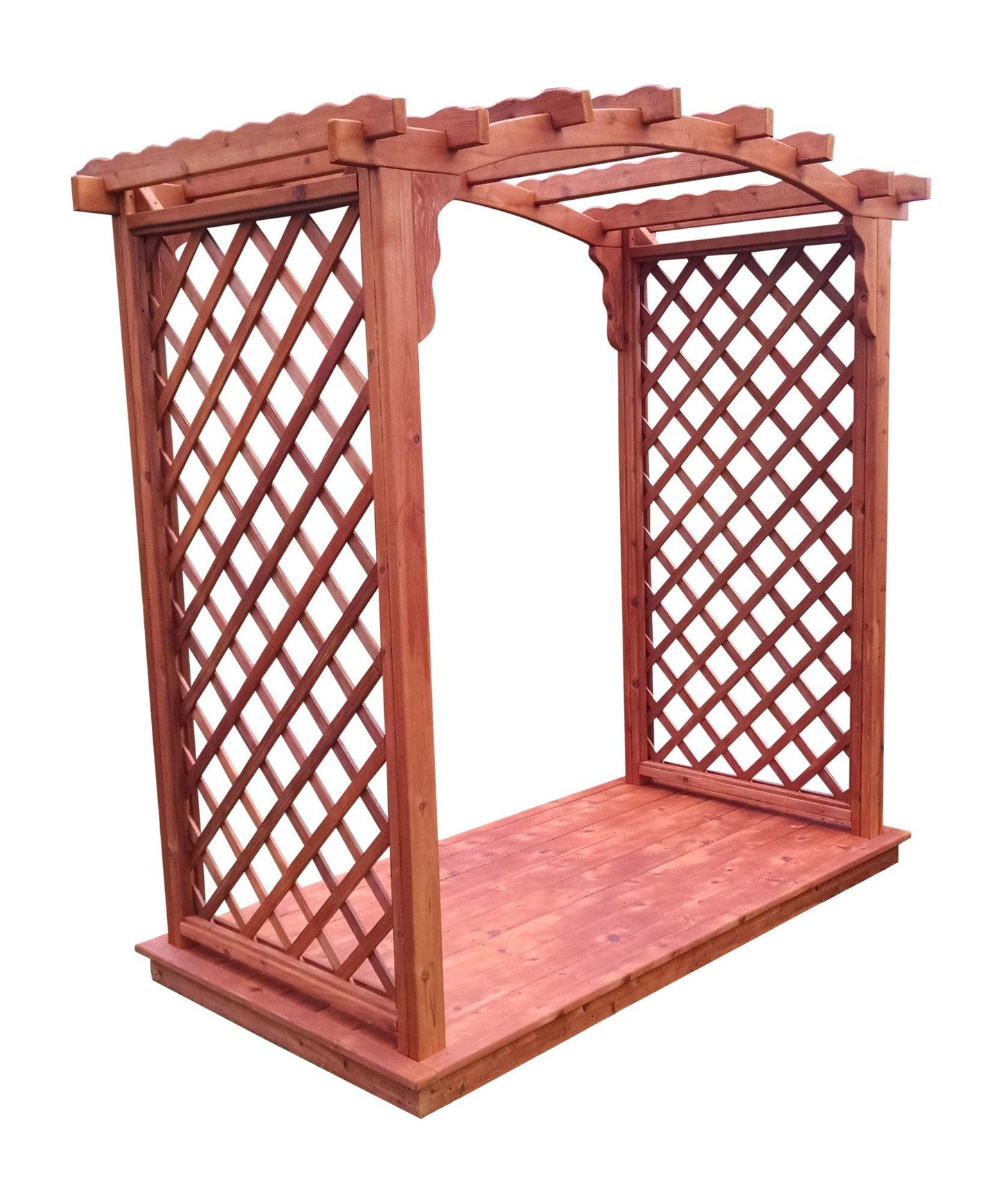 A&L Furniture Co. Western Red Cedar 4' Jamesport Arbor & Deck - LEAD TIME TO SHIP 4 WEEKS OR LESS