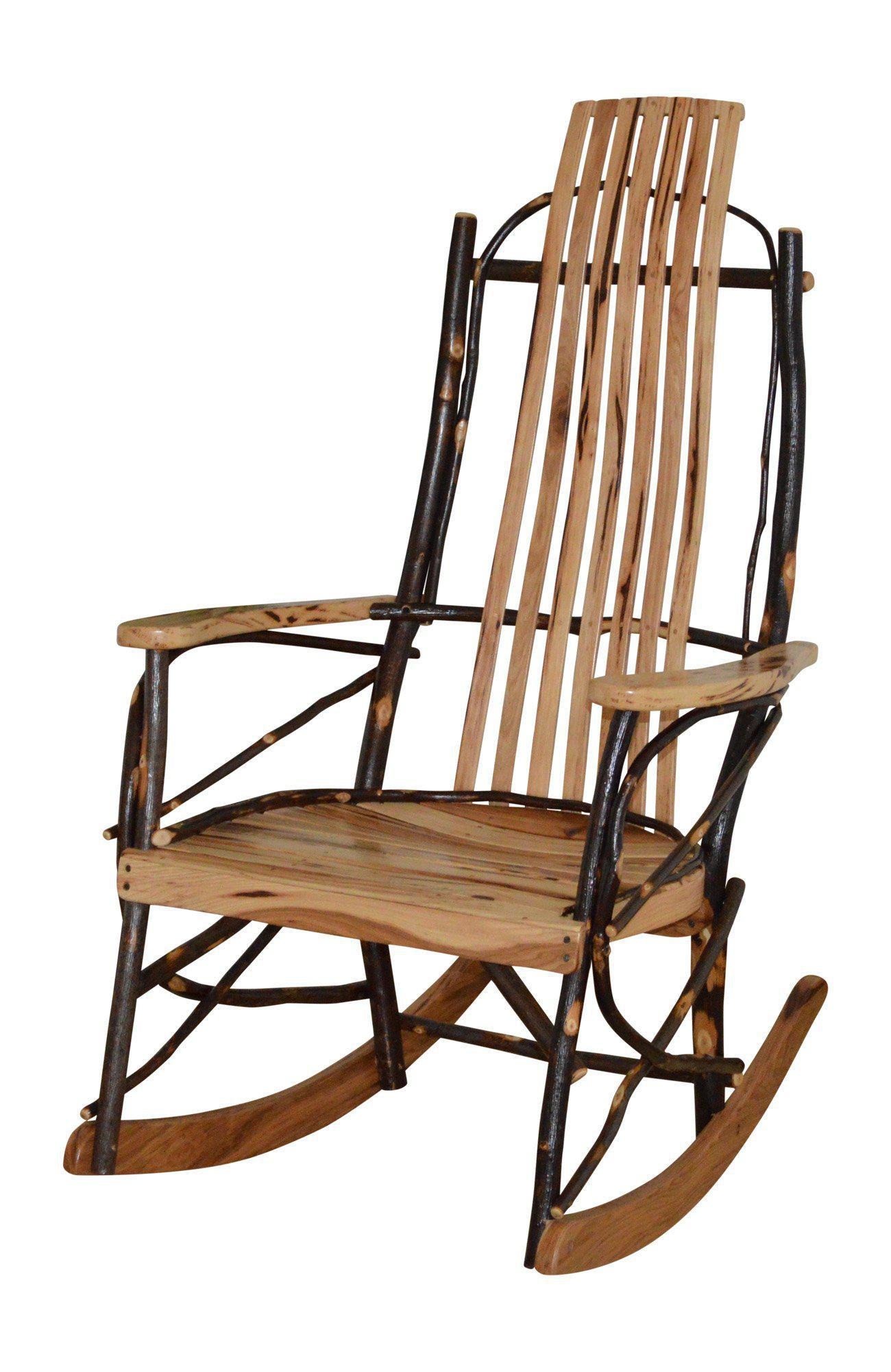amish rustic hickory rocking chair 
