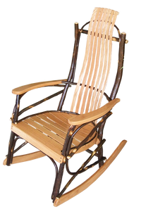 amish hickory rocking chair  natural finish