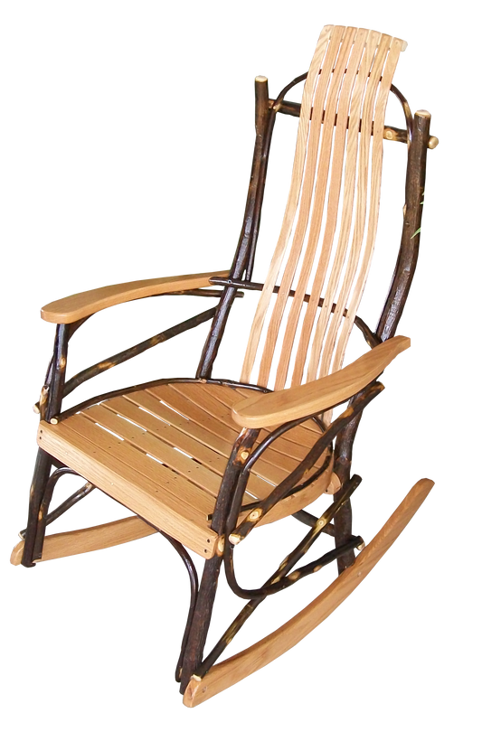 amish hickory rocking chair  natural finish